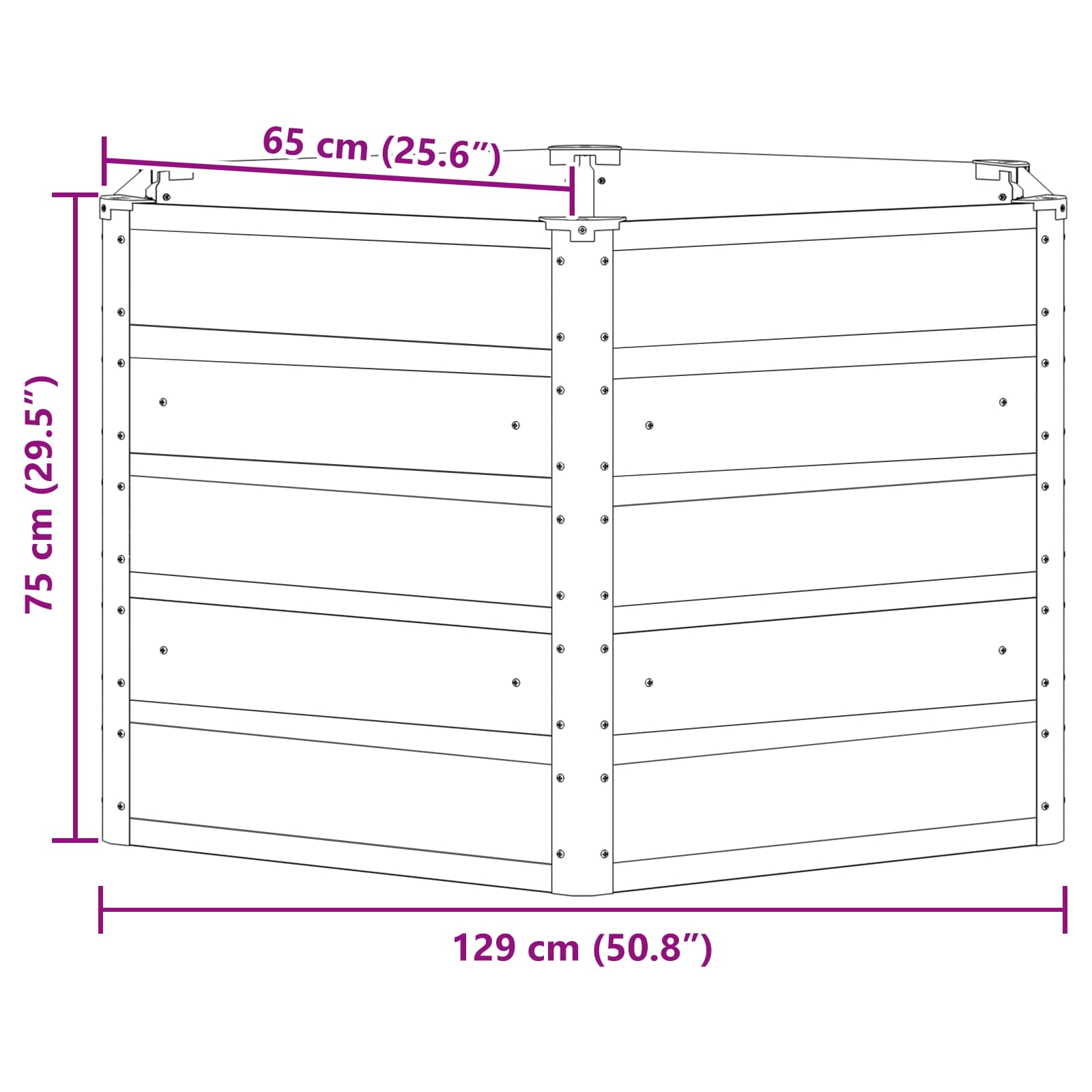 Fioriera Avorio 129 x 129 x 75 cm Acciaio