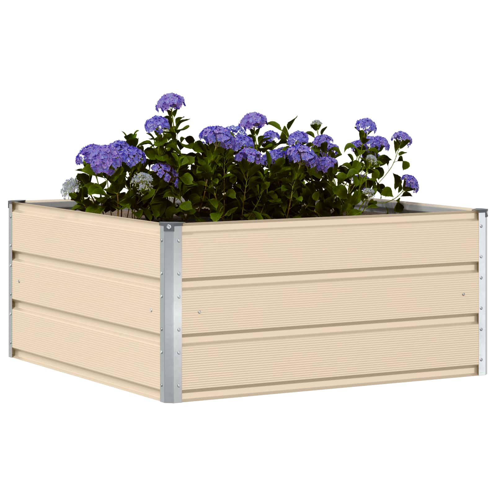 Fioriera Avorio 100 x 100 x 45 cm Acciaio