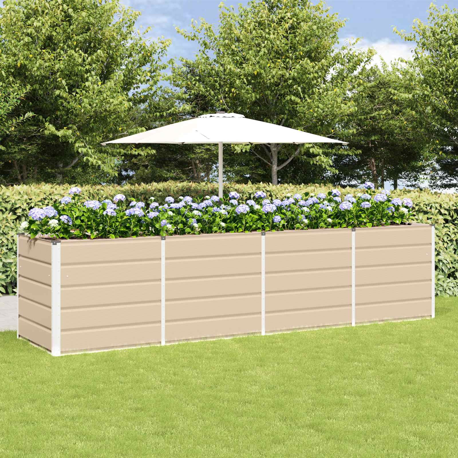 Fioriera Avorio 320 x 80 x 75 cm Acciaio