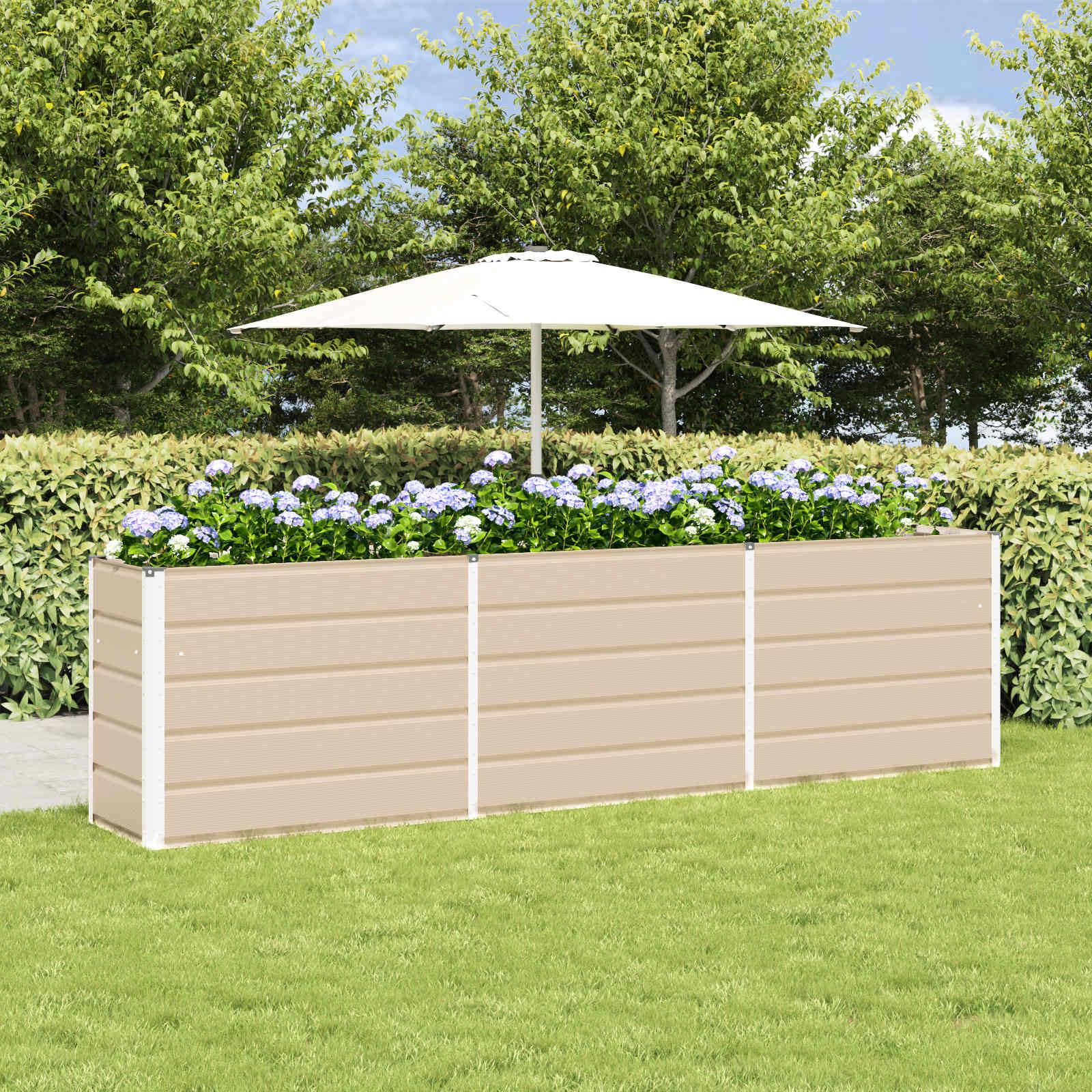 Fioriera Avorio 290 x 50 x 75 cm Acciaio zincato