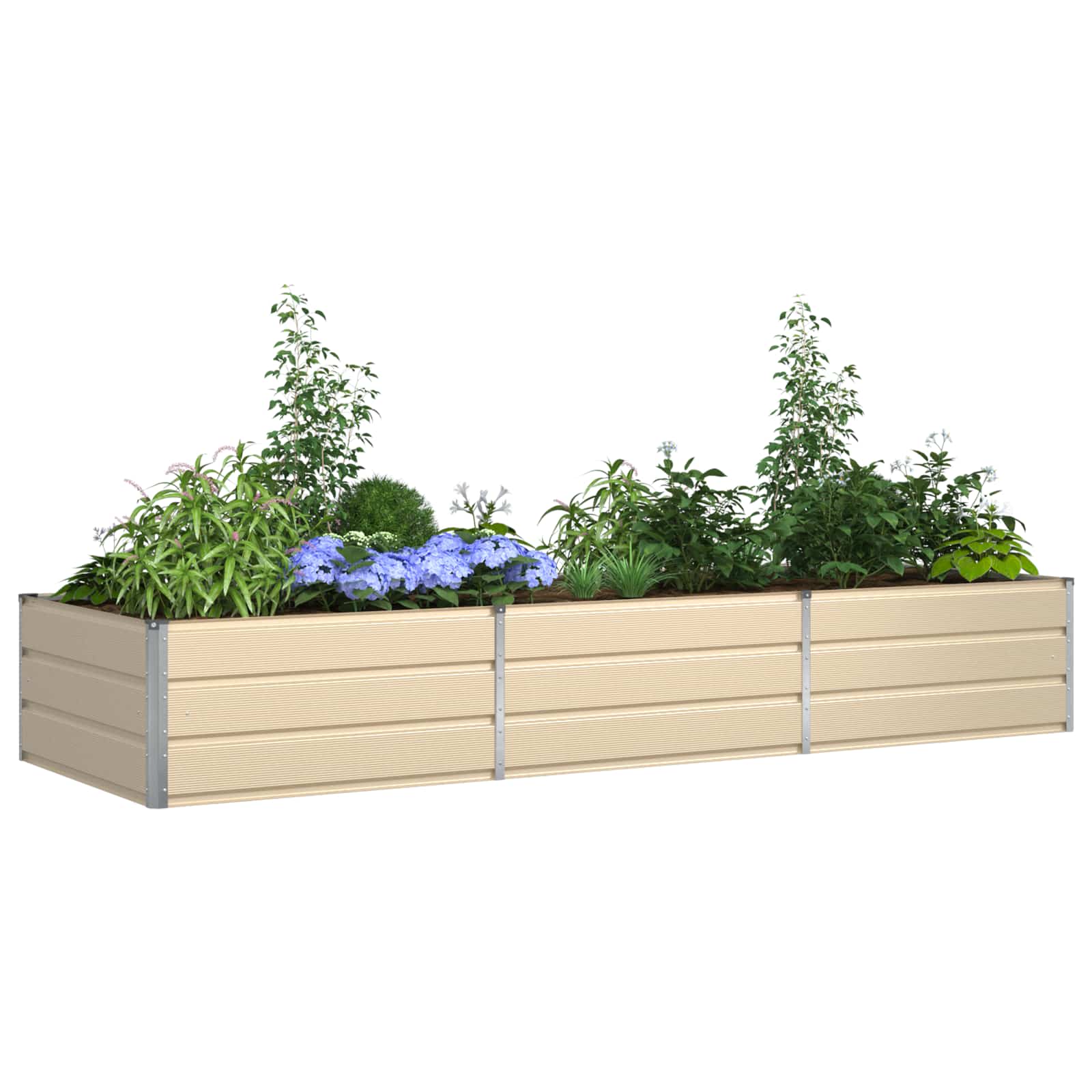 Fioriera Avorio 290 x 100 x 45 cm Acciaio zincato