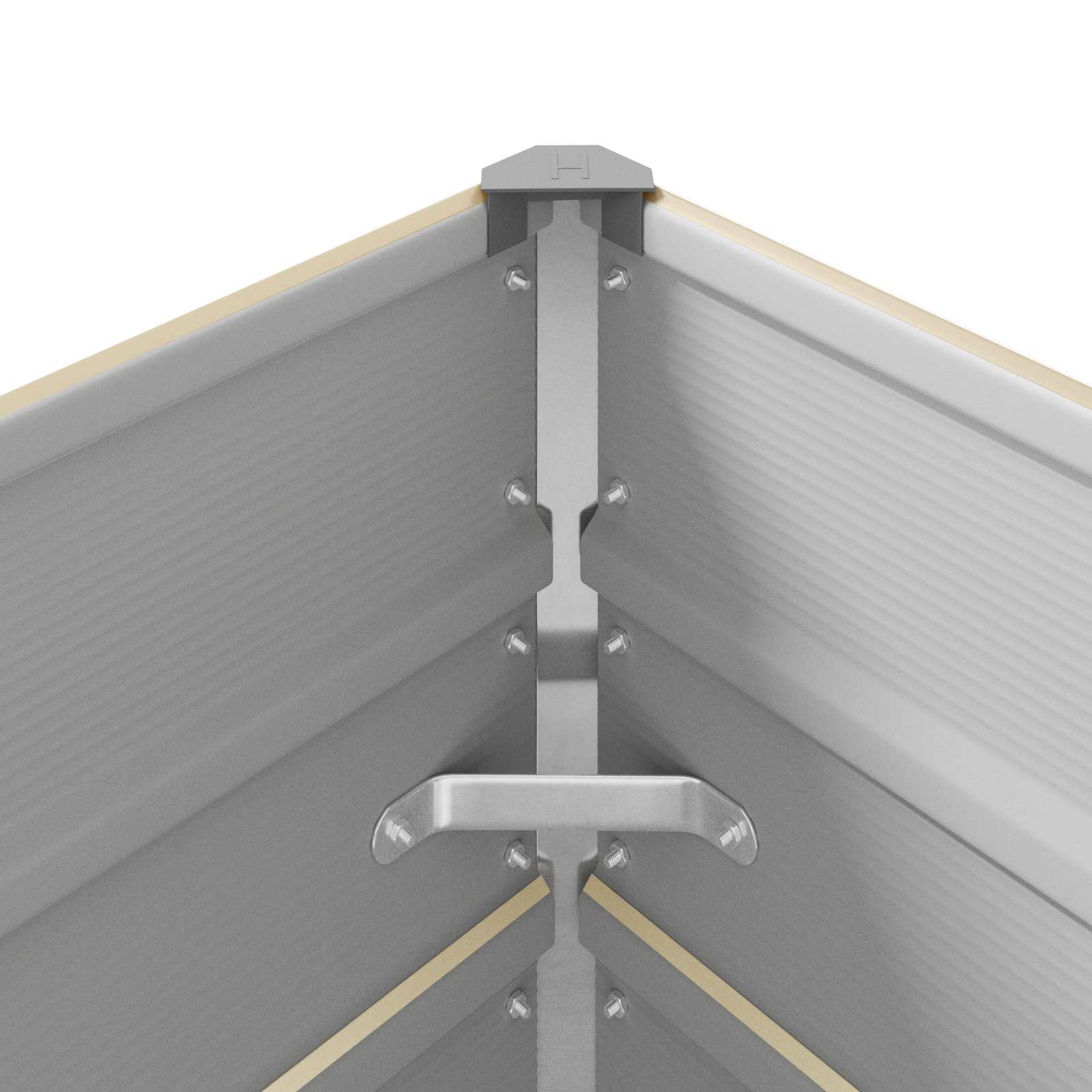 Fioriera Avorio 290 x 100 x 45 cm Acciaio zincato
