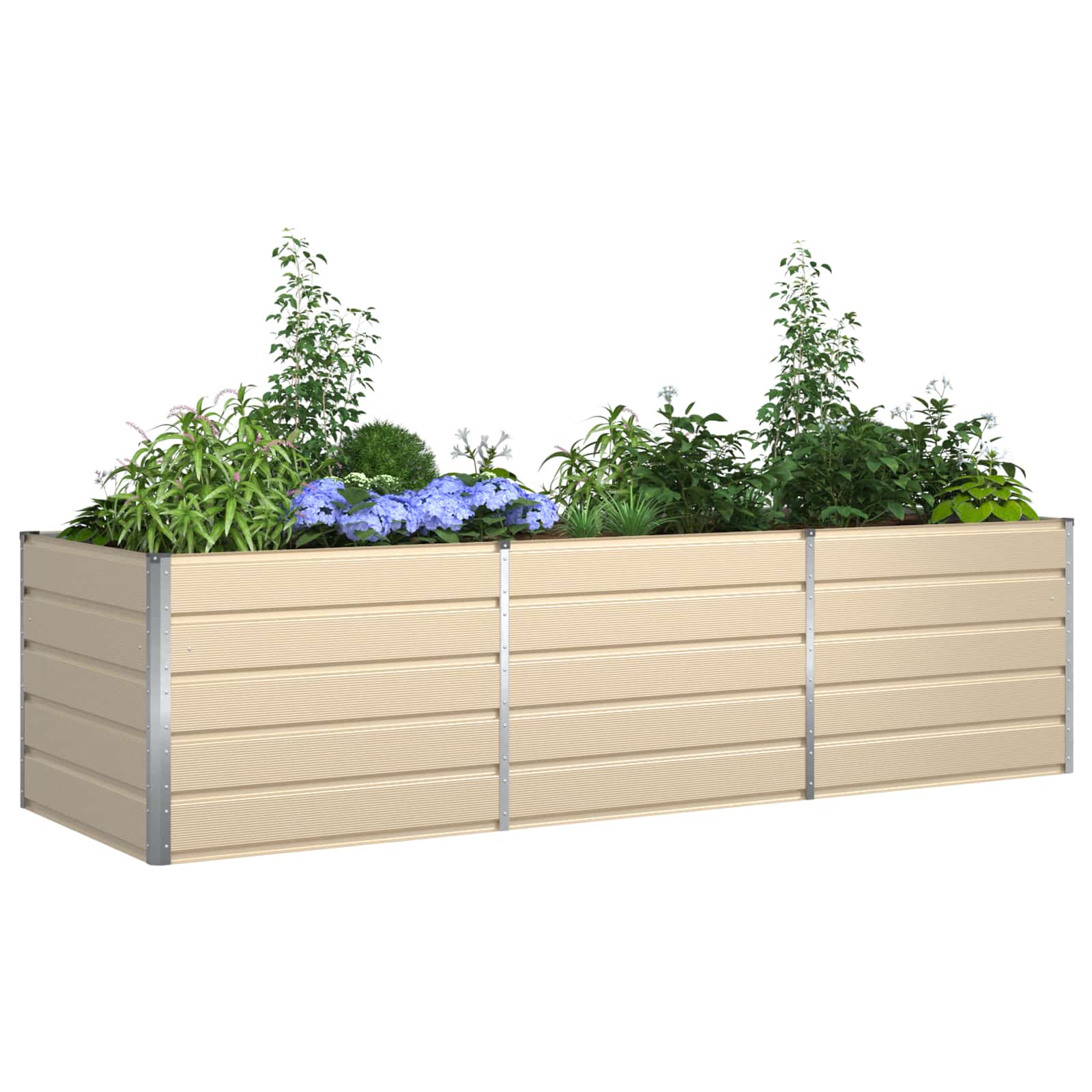 Fioriera Avorio 290 x 100 x 75 cm Acciaio zincato