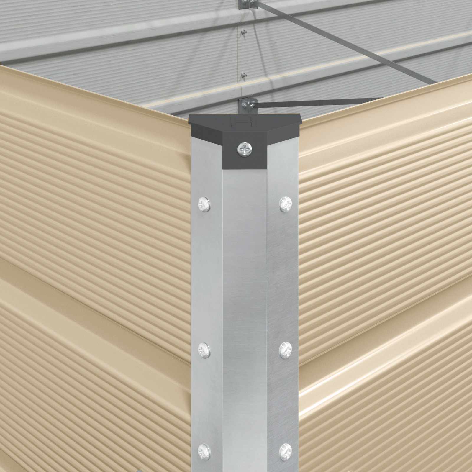Fioriera Avorio 290 x 100 x 75 cm Acciaio zincato