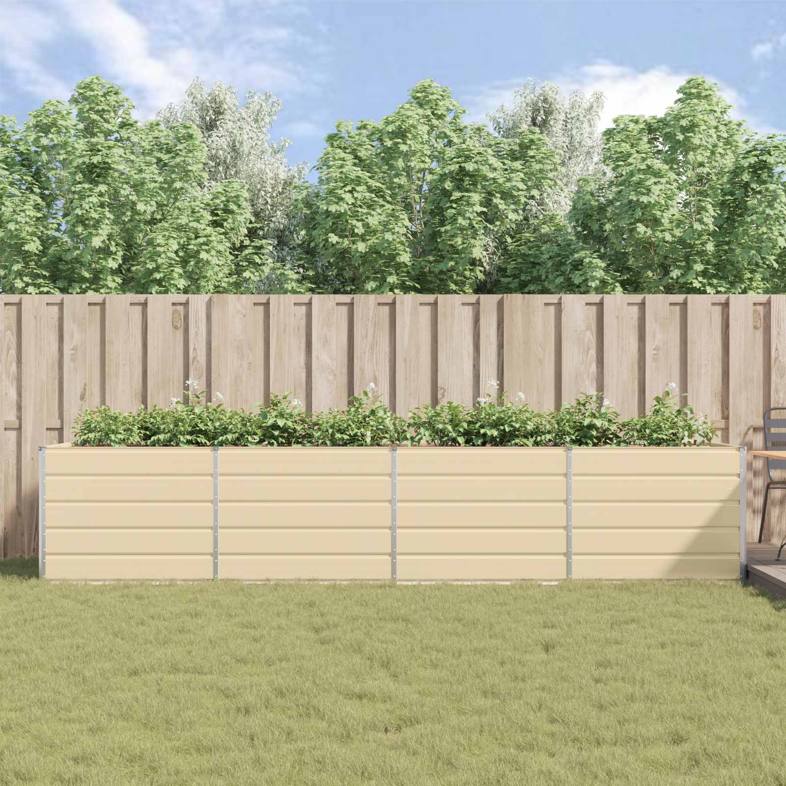 Fioriera Avorio 385 x 100 x 75 cm Acciaio zincato
