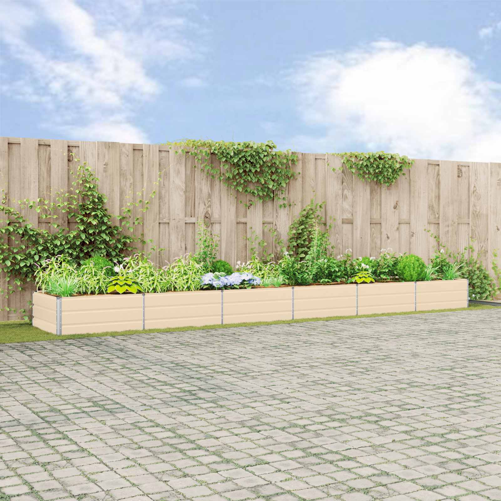 Fioriera Avorio 580 x 100 x 45 cm Acciaio zincato