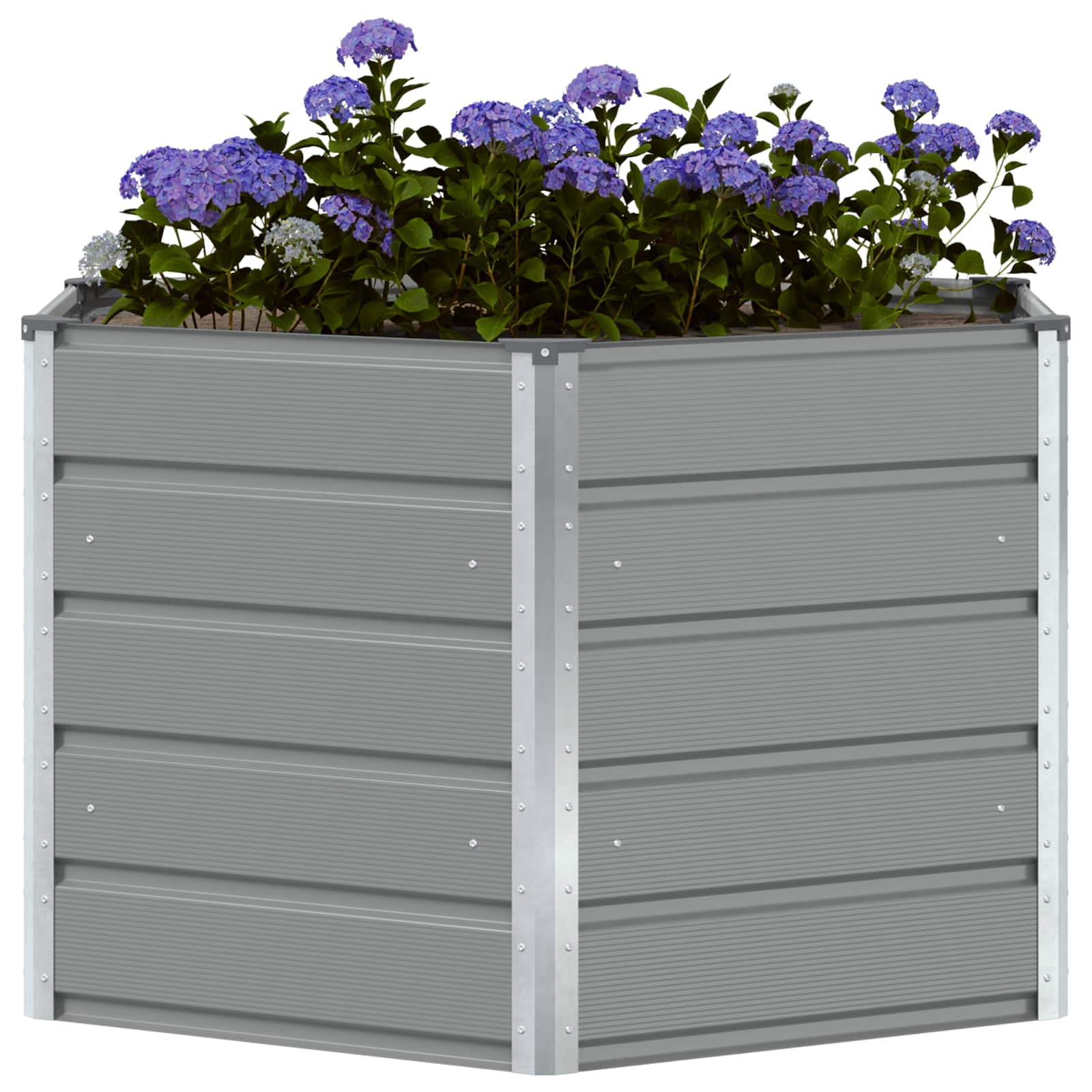 Fioriera Grigio chiaro 129 x 129 x 75 cm Acciaio