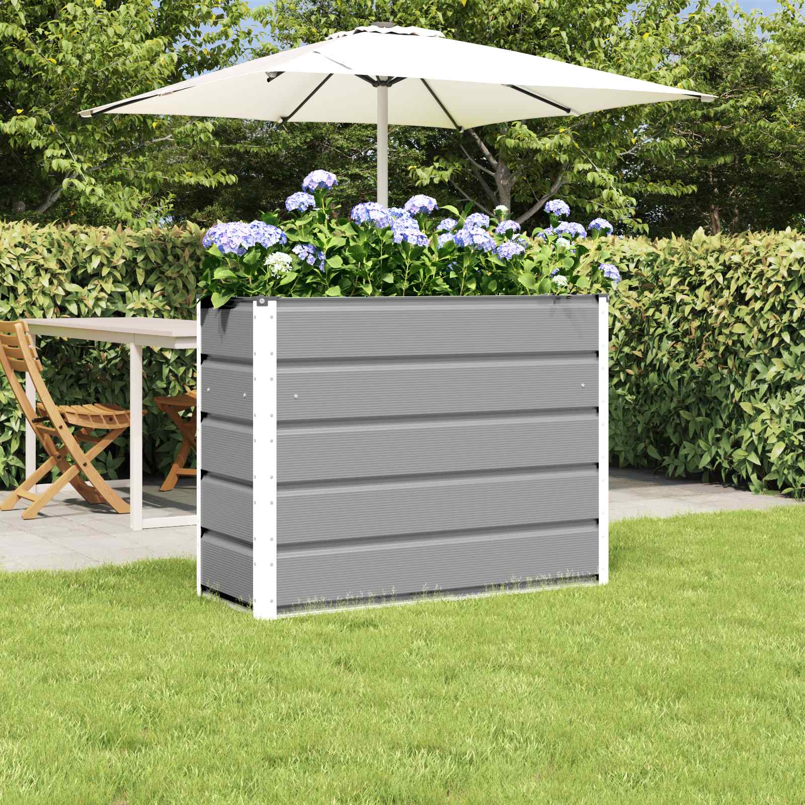 Fioriera Grigio chiaro 100 x 40 x 75 cm Acciaio