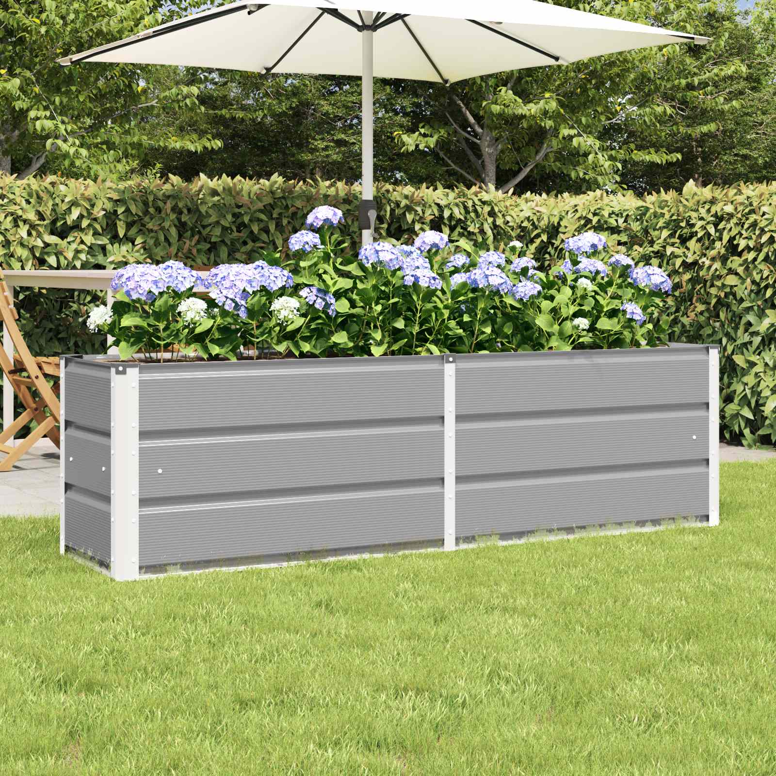Fioriera Grigio chiaro 160 x 40 x 45 cm Acciaio