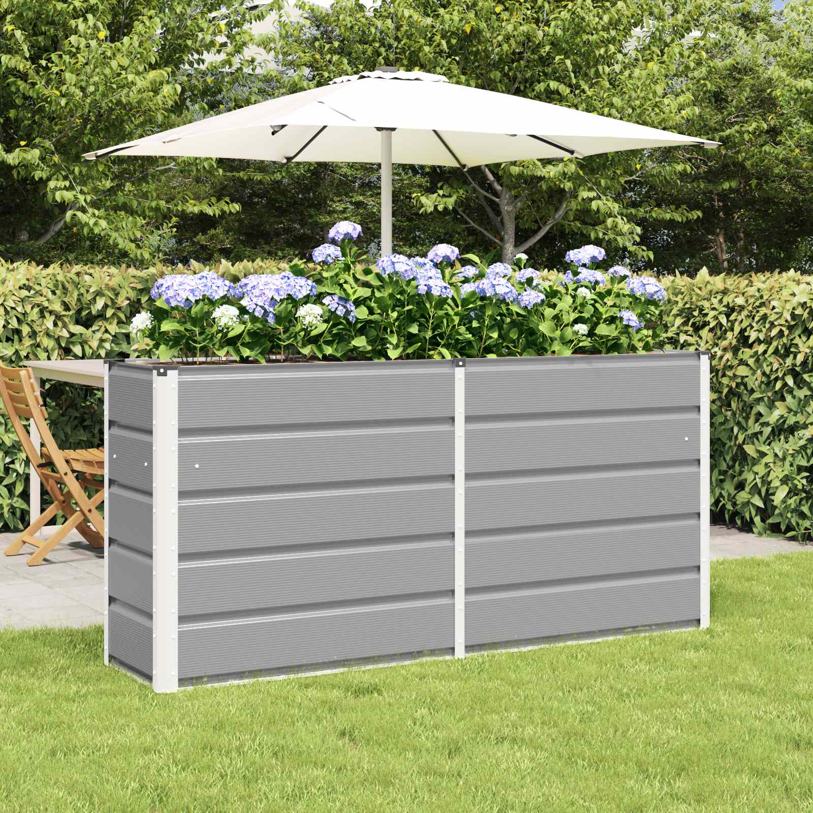 Fioriera Grigio chiaro 160 x 40 x 75 cm Acciaio