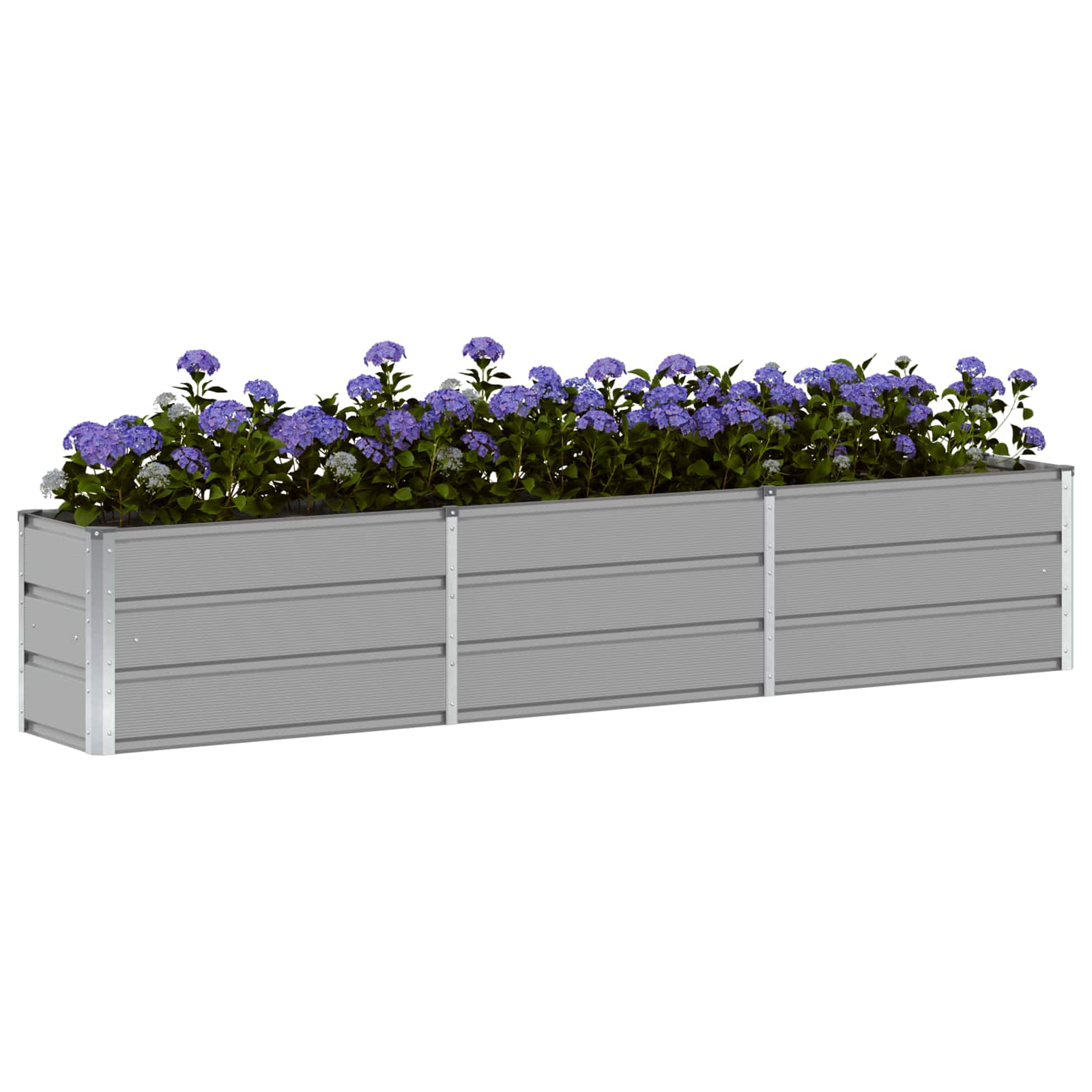 Fioriera Grigio chiaro 240 x 40 x 45 cm Acciaio