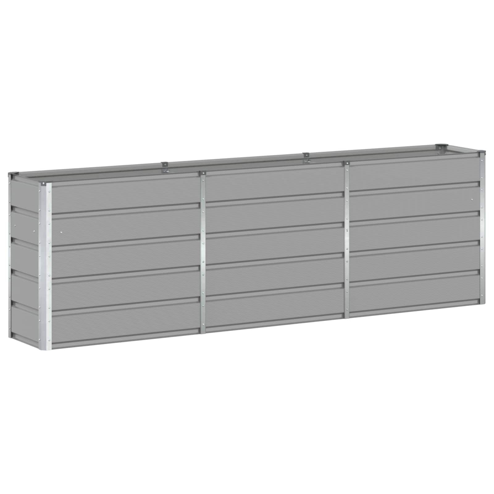 Fioriera Grigio chiaro 240 x 40 x 75 cm Acciaio