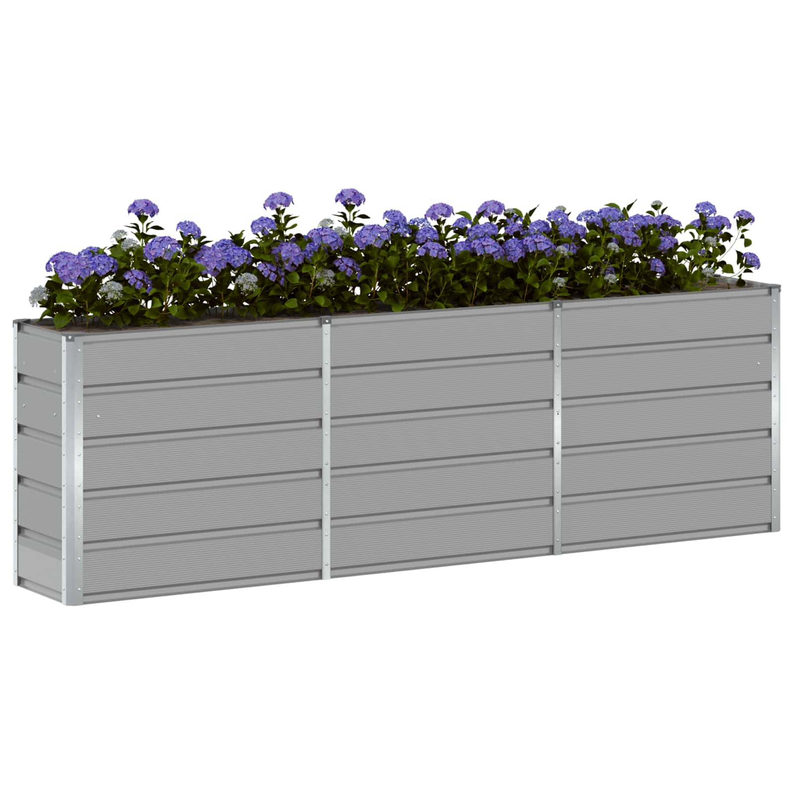 Fioriera Grigio chiaro 240 x 40 x 75 cm Acciaio