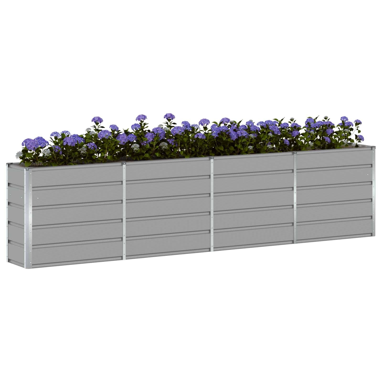 Fioriera Grigio chiaro 320 x 40 x 75 cm Acciaio