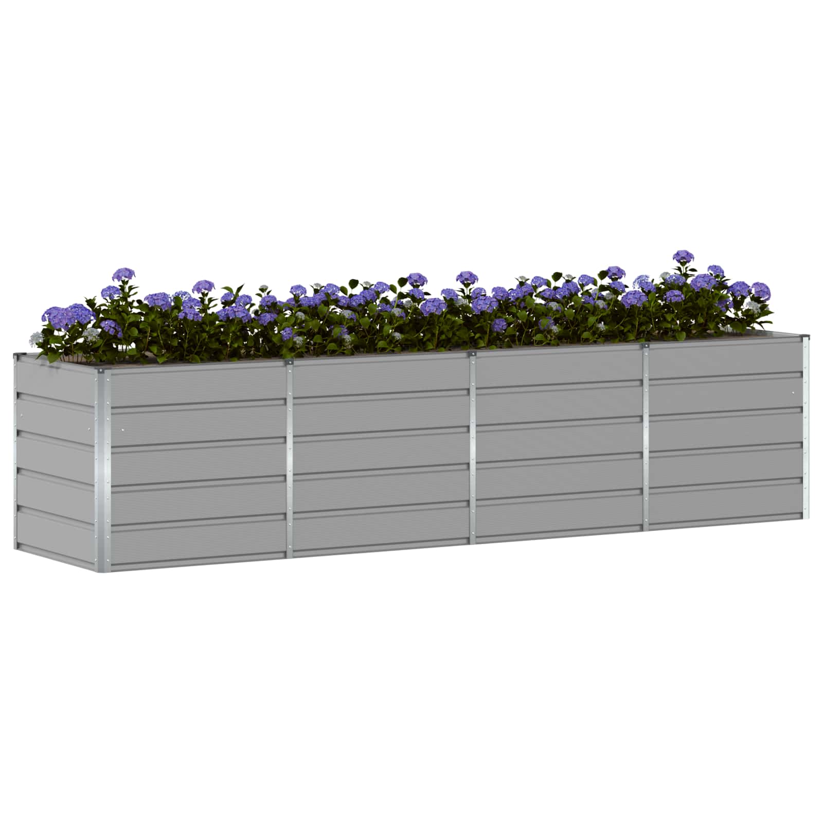 Fioriera Grigio chiaro 320 x 80 x 75 cm Acciaio