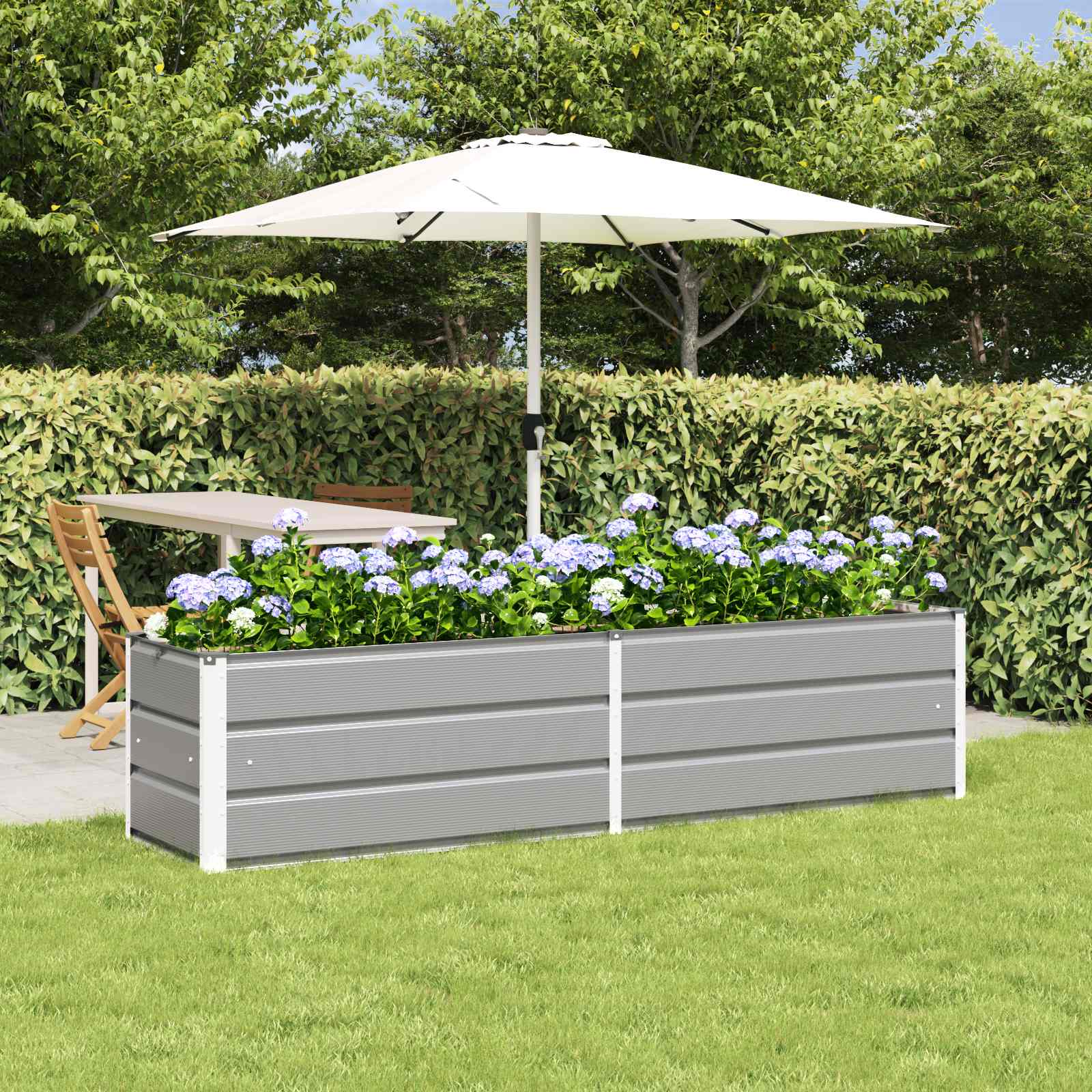Fioriera Grigio chiaro 195 x 50 x 45 cm Acciaio zincato