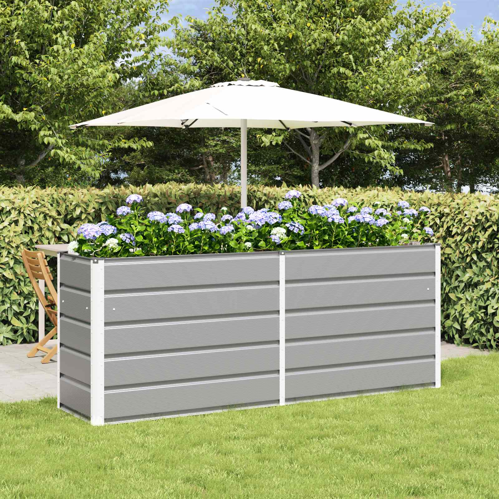 Fioriera Grigio chiaro 195 x 50 x 75 cm Acciaio zincato