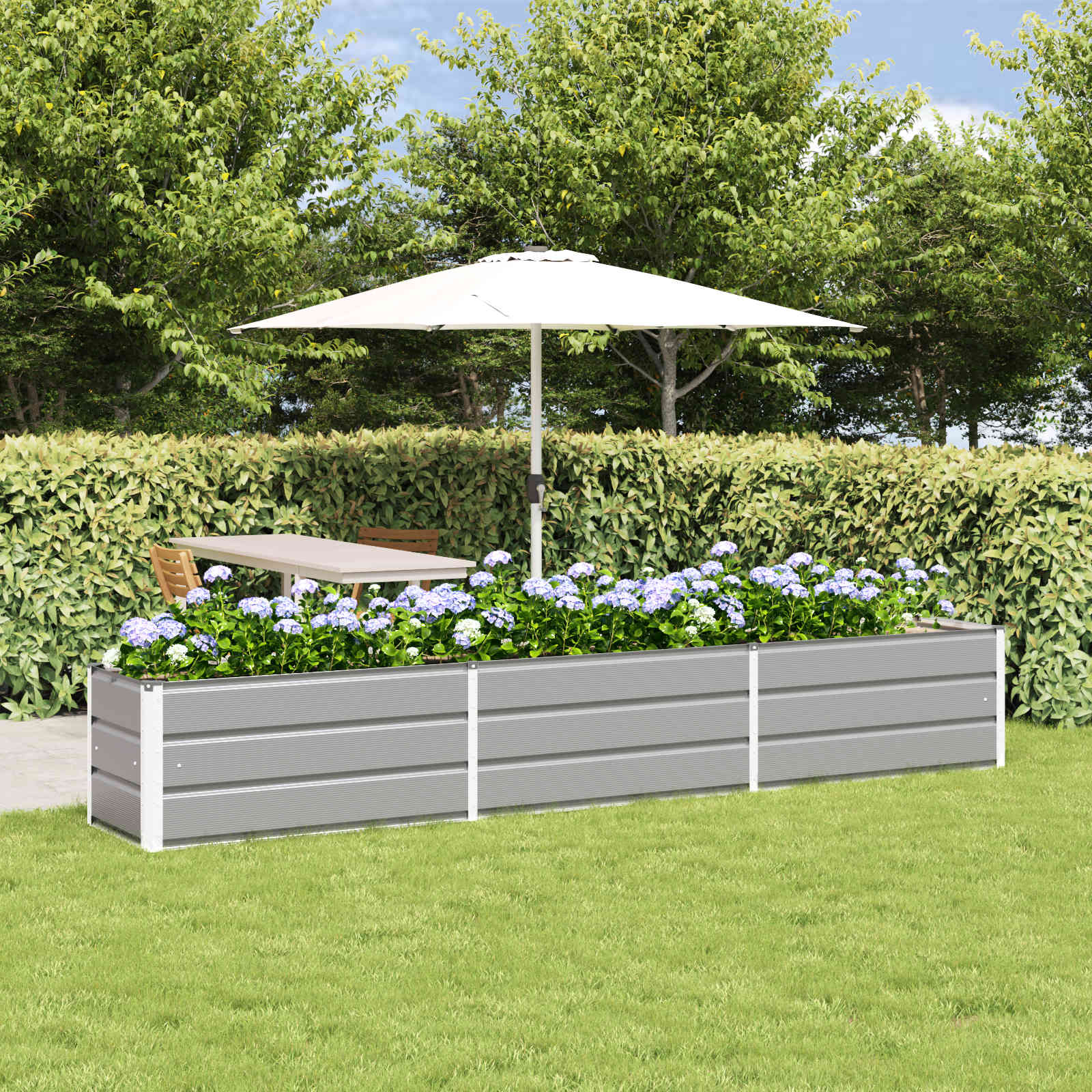 Fioriera Grigio chiaro 290 x 50 x 45 cm Acciaio zincato