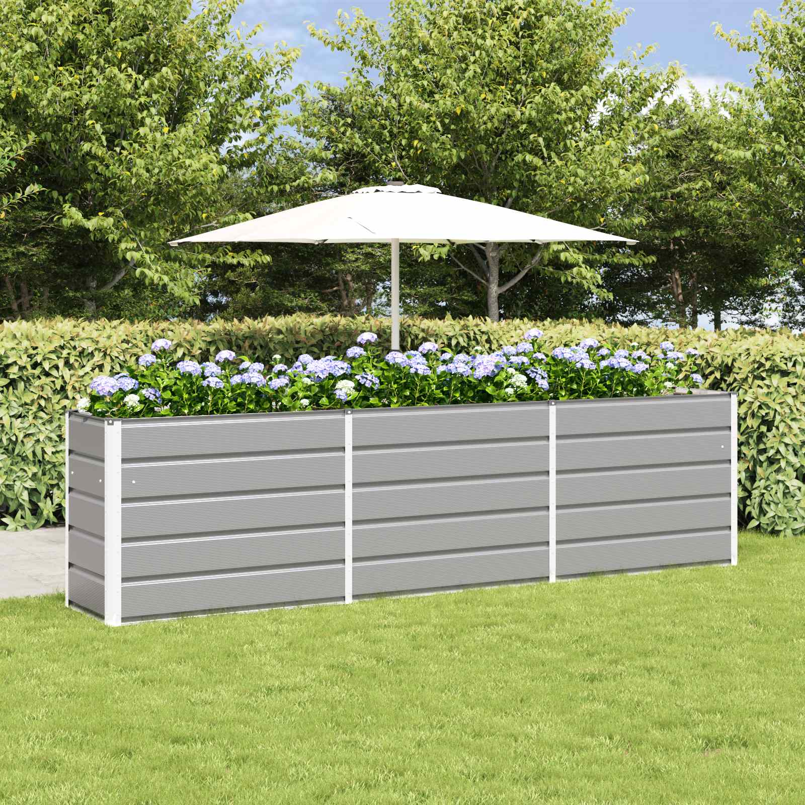 Fioriera Grigio chiaro 290 x 50 x 75 cm Acciaio zincato