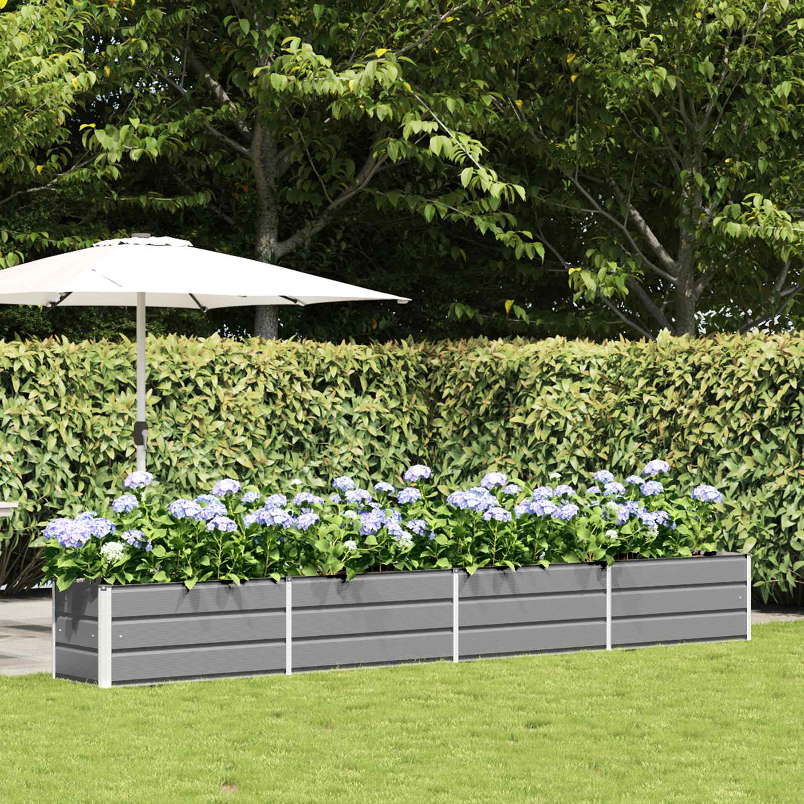 Fioriera Grigio chiaro 385 x 50 x 45 cm Acciaio zincato