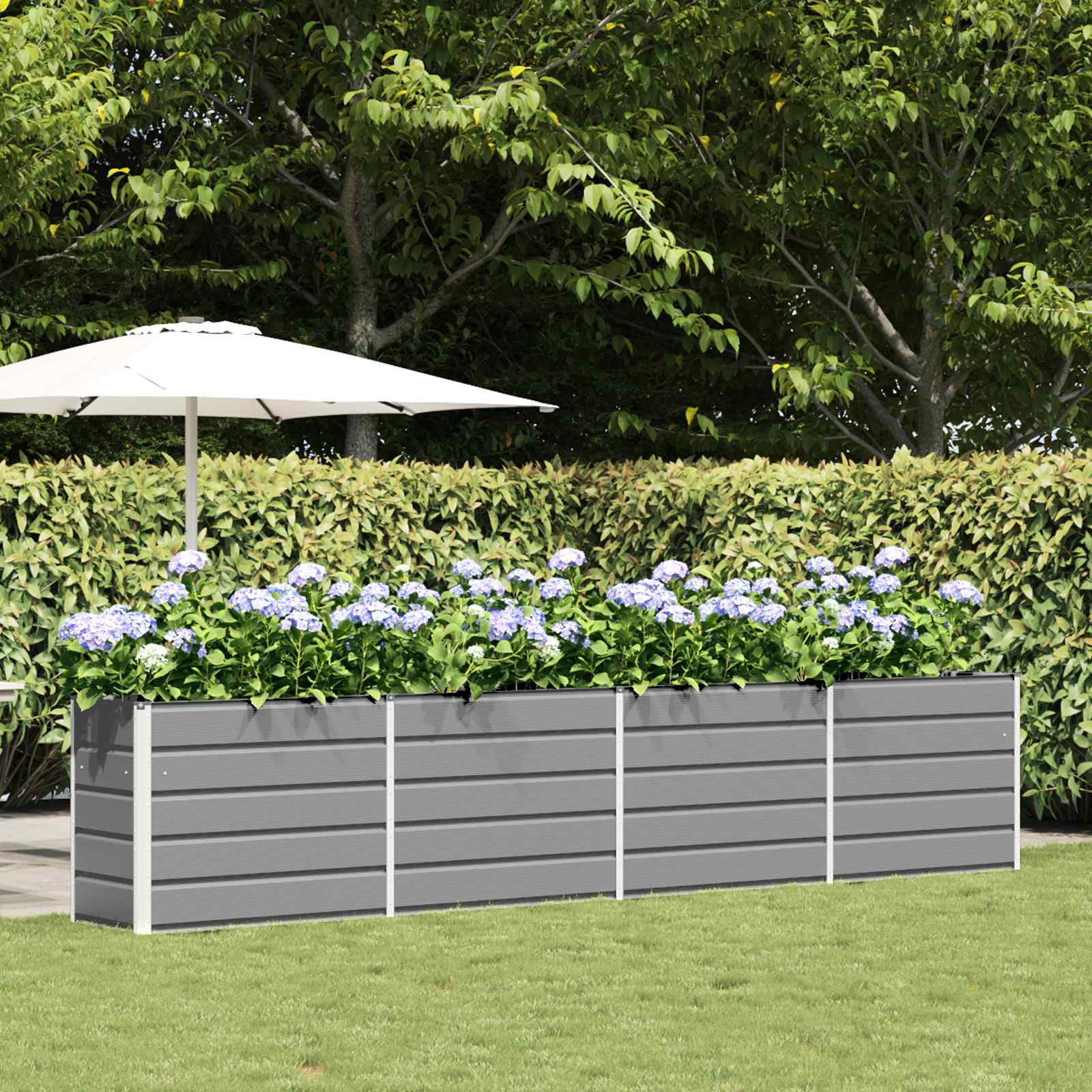 Fioriera Grigio chiaro 385 x 50 x 75 cm Acciaio zincato