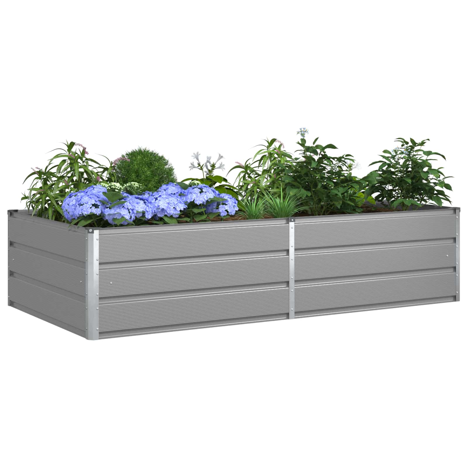 Fioriera Grigio Chiaro 195 x 100 x 45 cm Acciaio zincato
