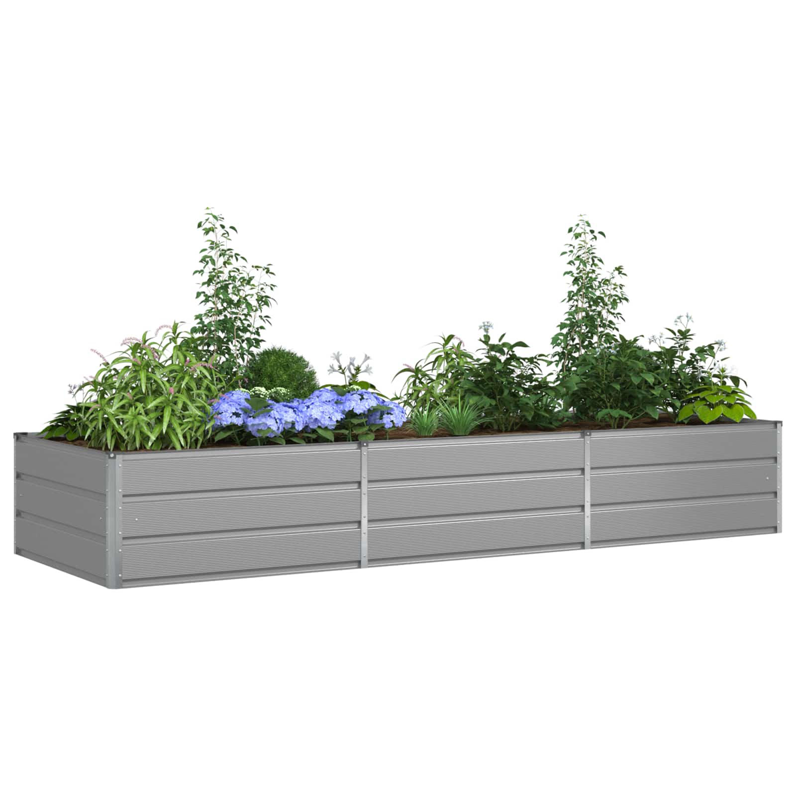 Fioriera Grigio Chiaro 290 x 100 x 45 cm Acciaio zincato