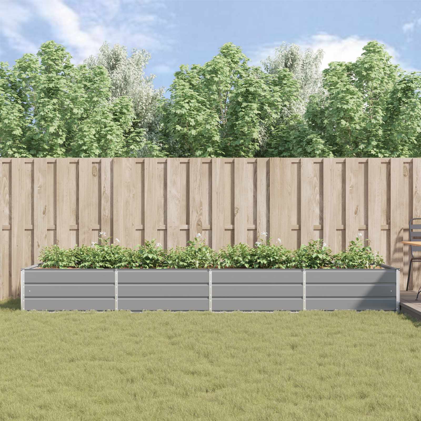 Fioriera Grigio Chiaro 385 x 100 x 45 cm Acciaio zincato