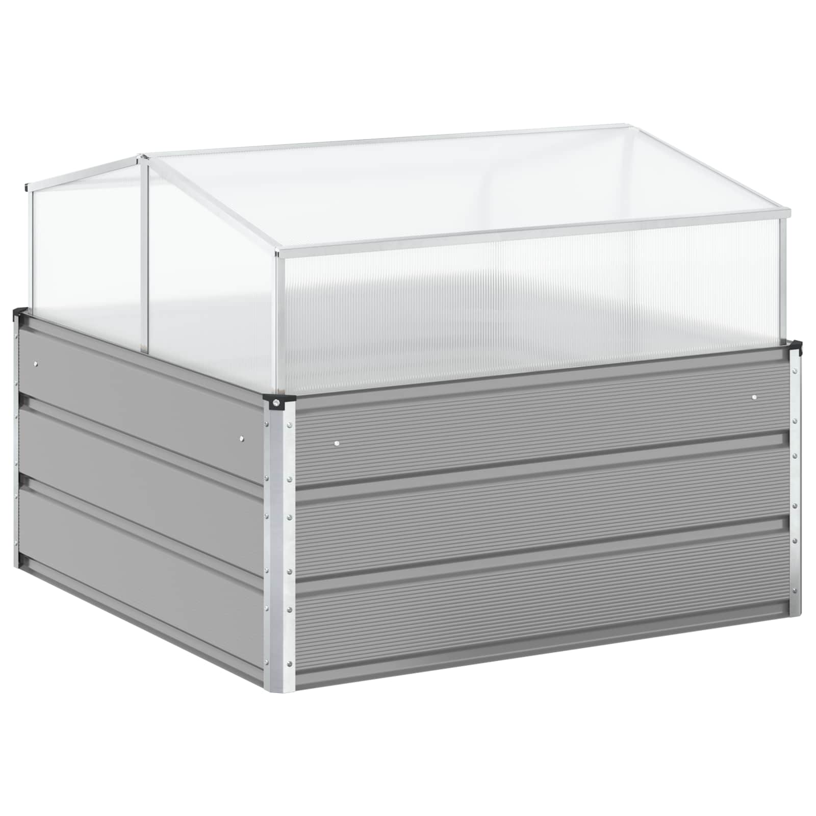 Fioriera Grigio Chiaro 100 x 100 x 77 cm Acciaio zincato