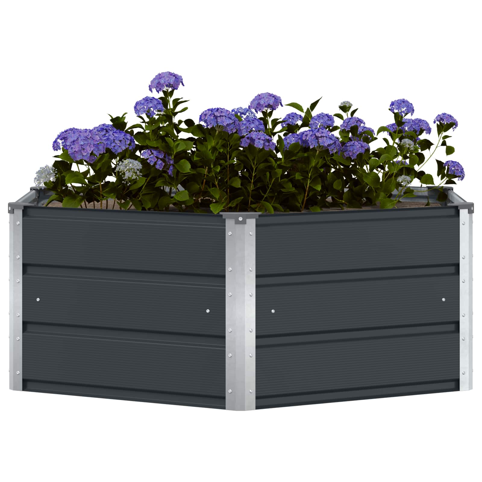 Fioriera Antracite 129 x 129 x 45 cm Acciaio