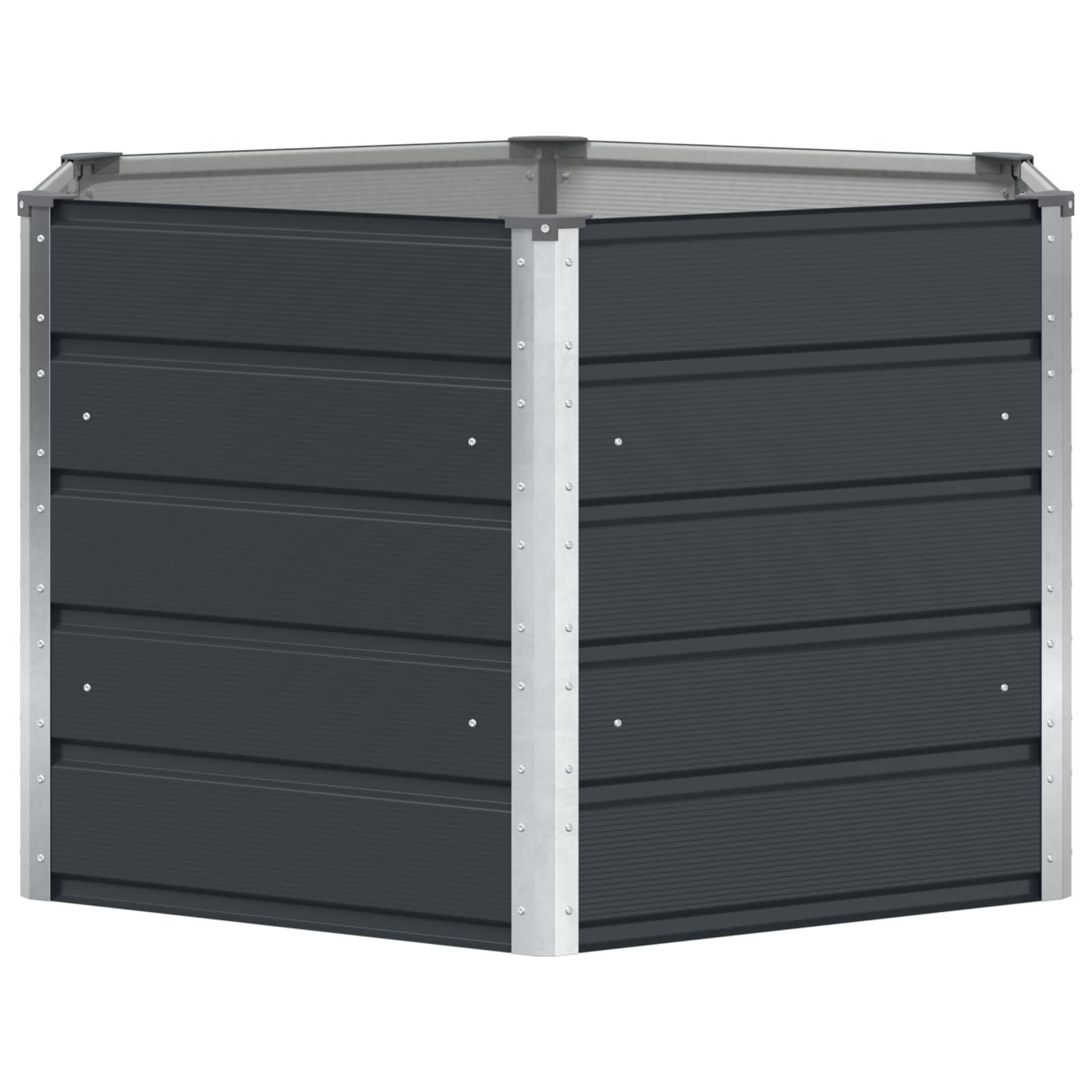 Fioriera Antracite 129 x 129 x 75 cm Acciaio