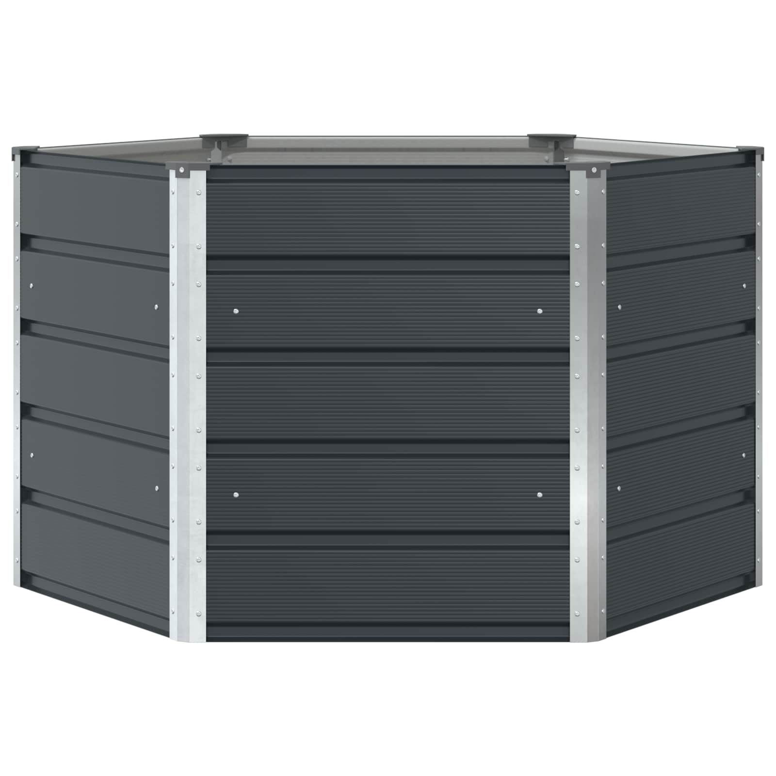 Fioriera Antracite 129 x 129 x 75 cm Acciaio