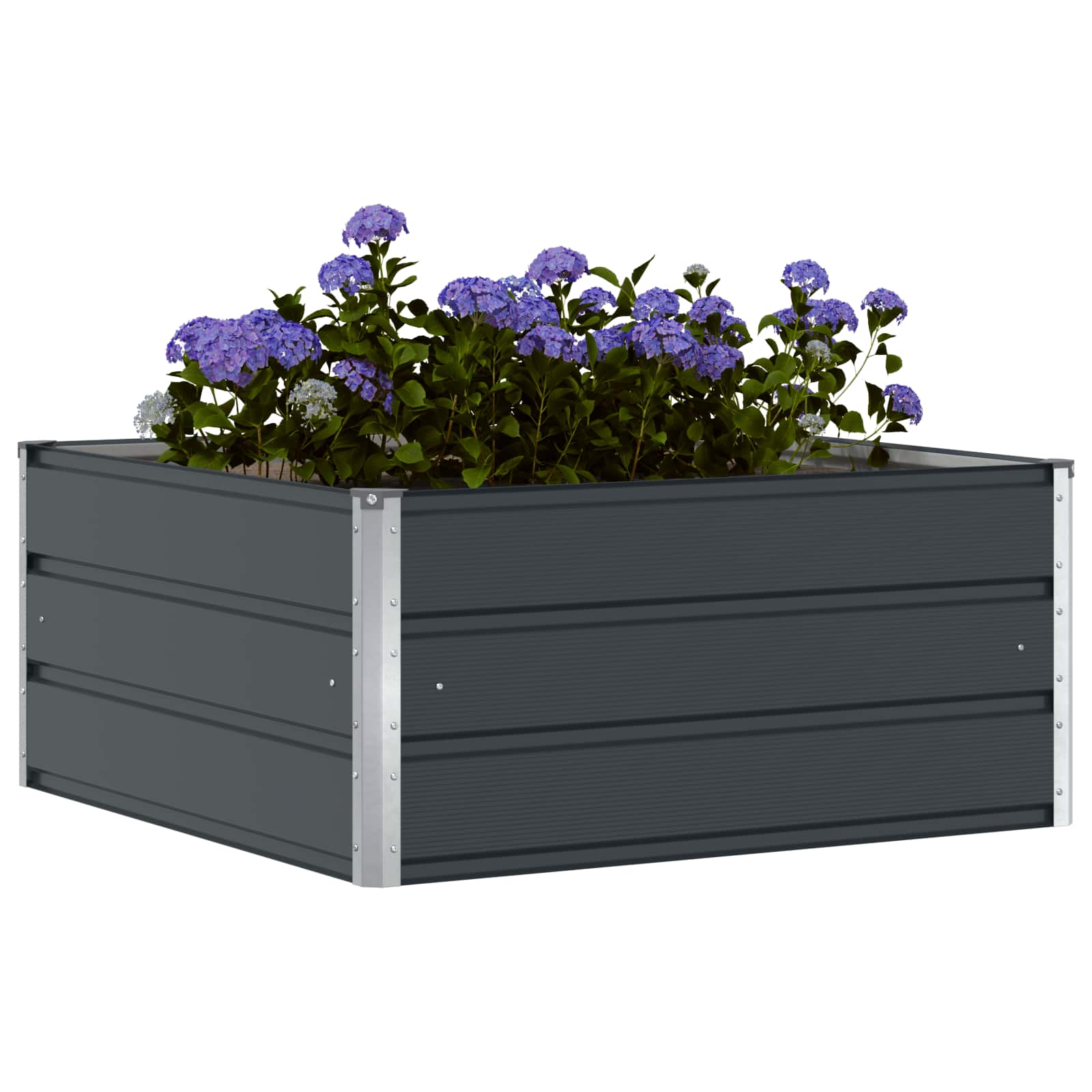 Fioriera Antracite 100 x 100 x 45 cm Acciaio