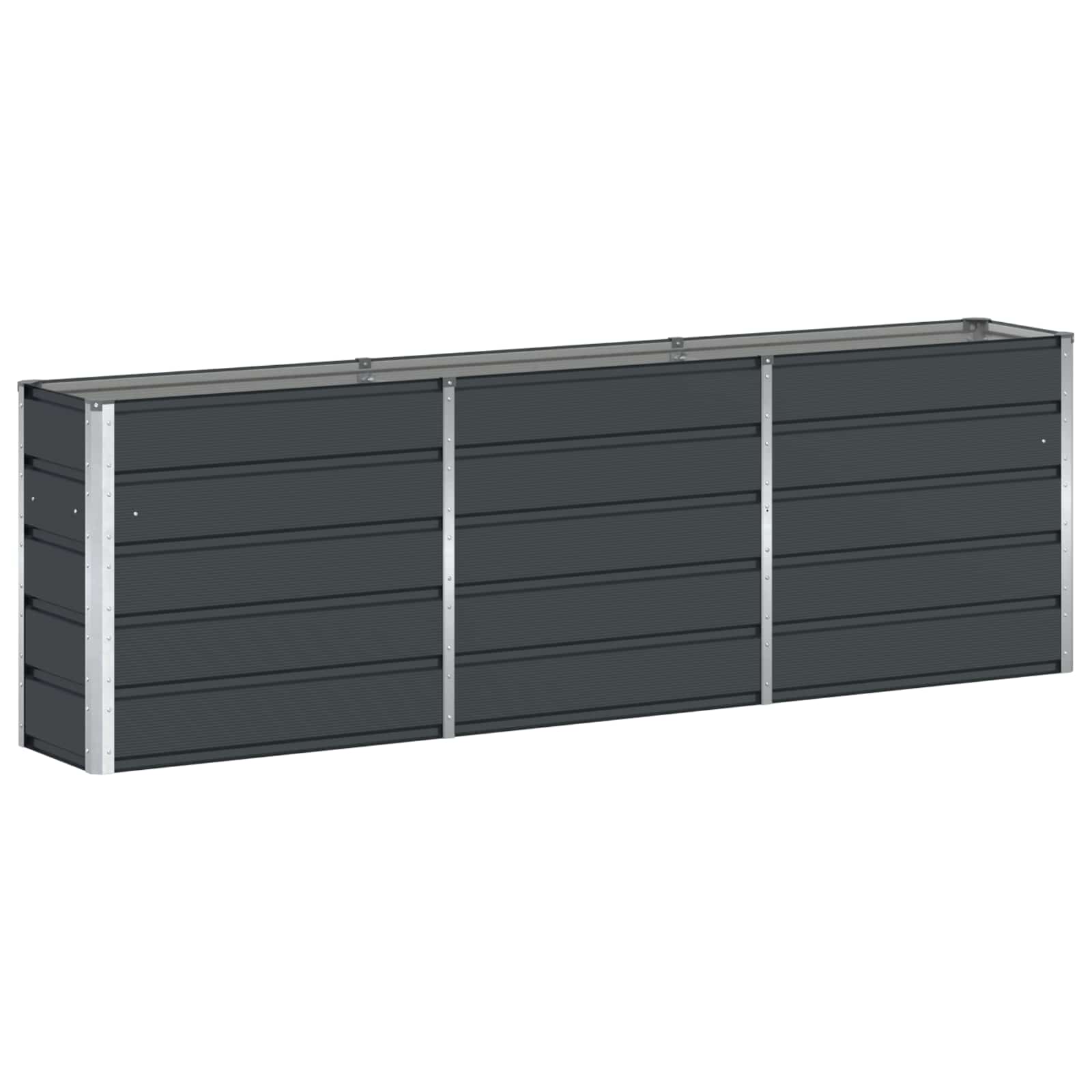 Fioriera Antracite 240 x 40 x 75 cm Acciaio
