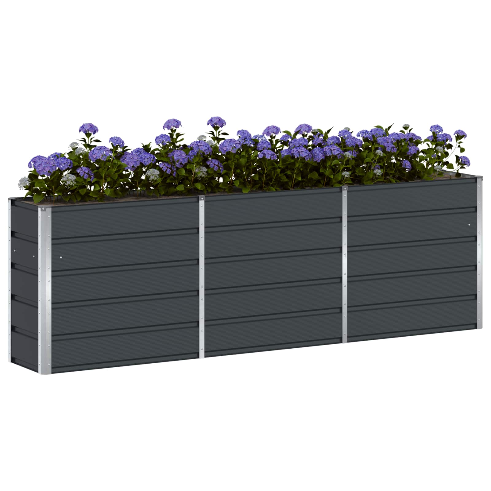 Fioriera Antracite 240 x 40 x 75 cm Acciaio