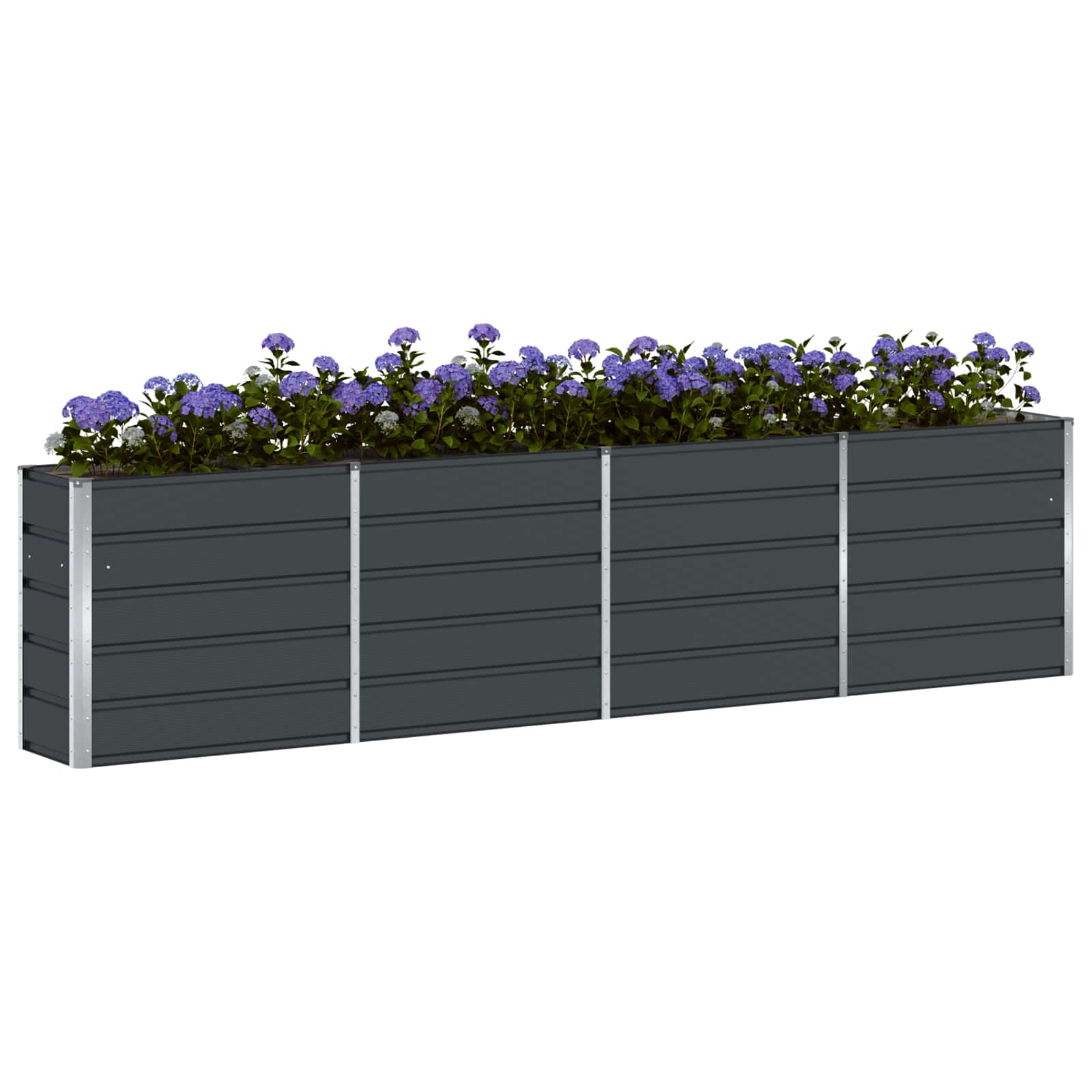 Fioriera Antracite 320 x 40 x 75 cm Acciaio