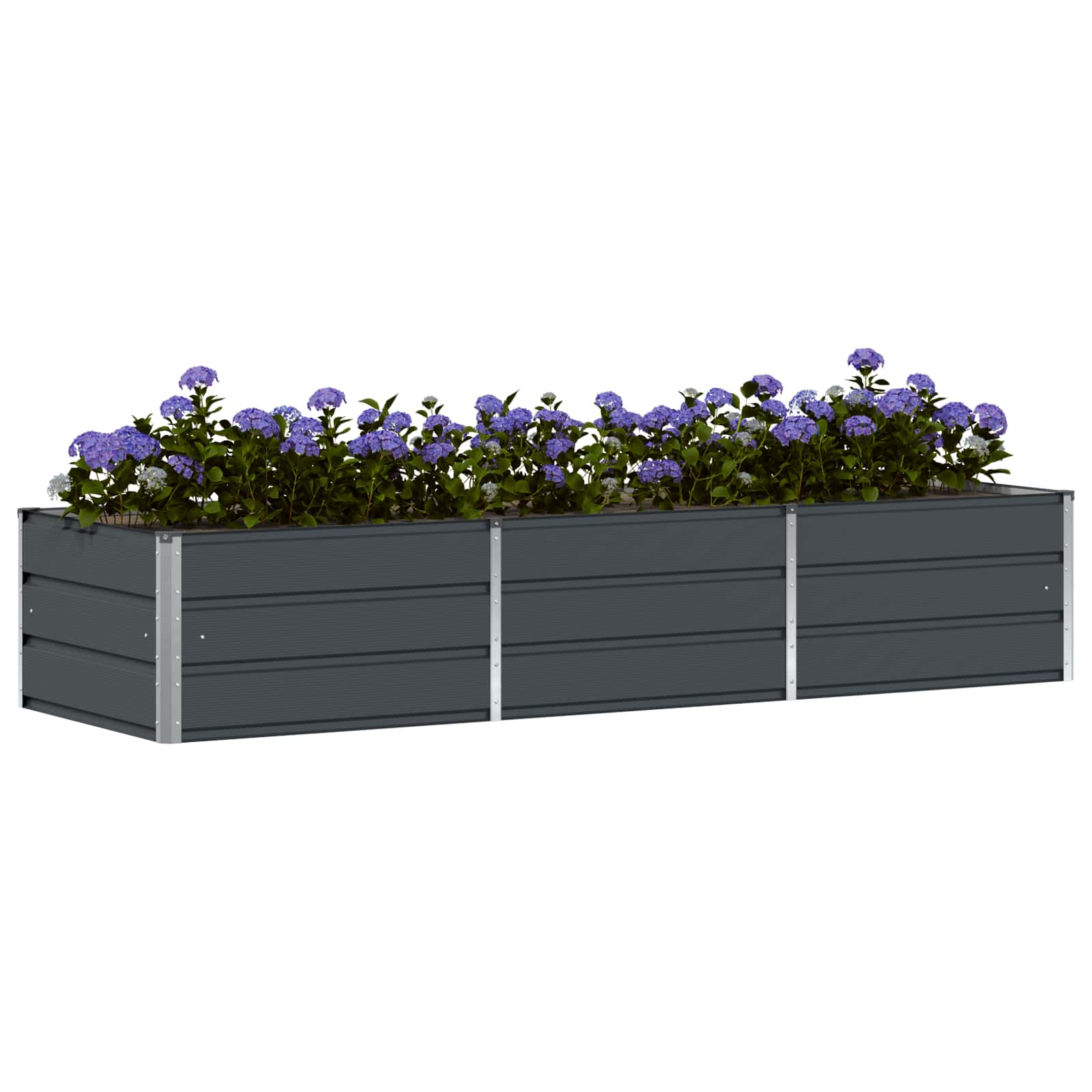 Fioriera Antracite 240 x 80 x 45 cm Acciaio