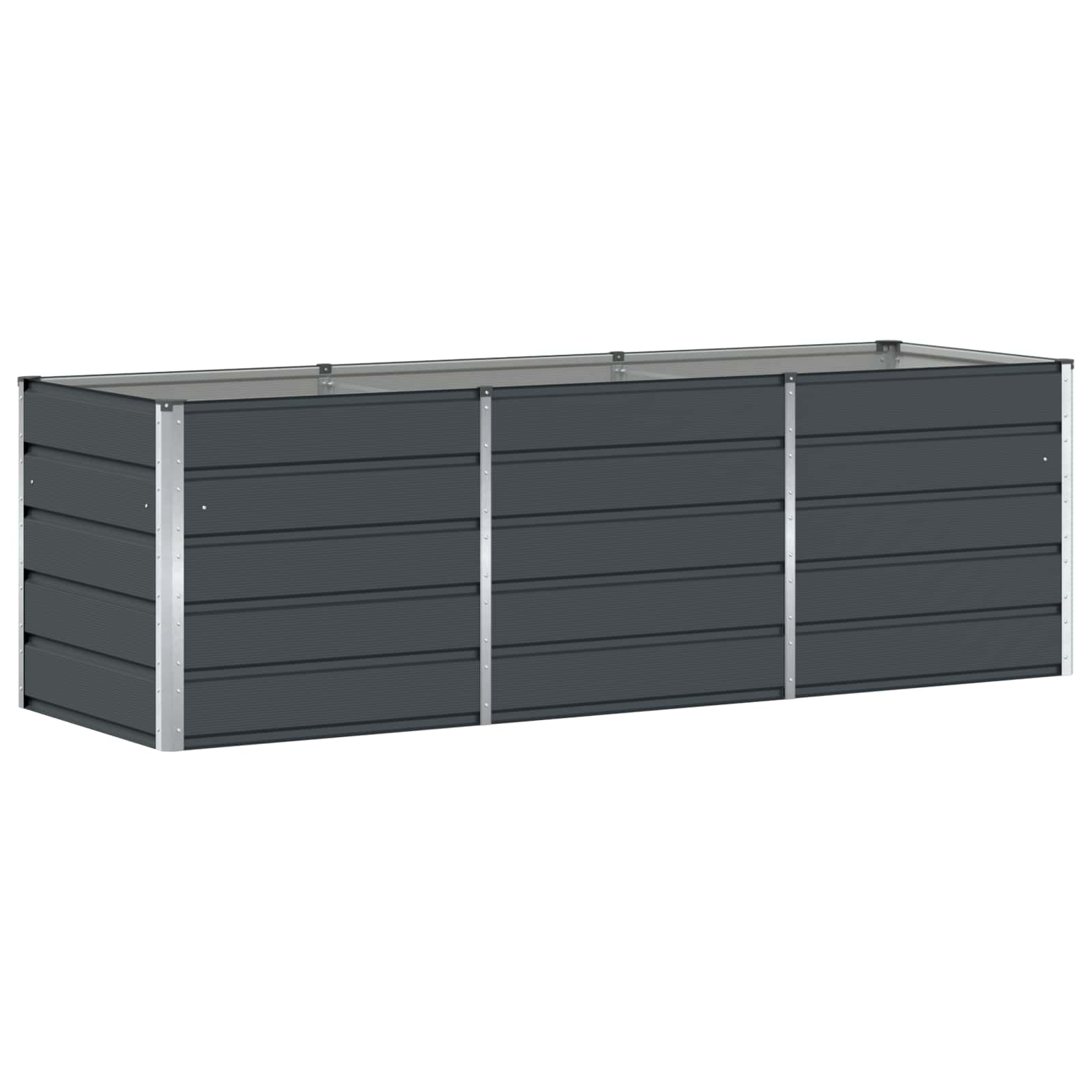 Fioriera Antracite 240 x 80 x 75 cm Acciaio