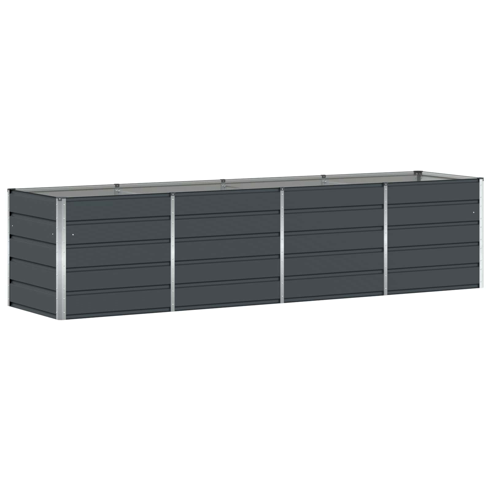 Fioriera Antracite 320 x 80 x 75 cm Acciaio