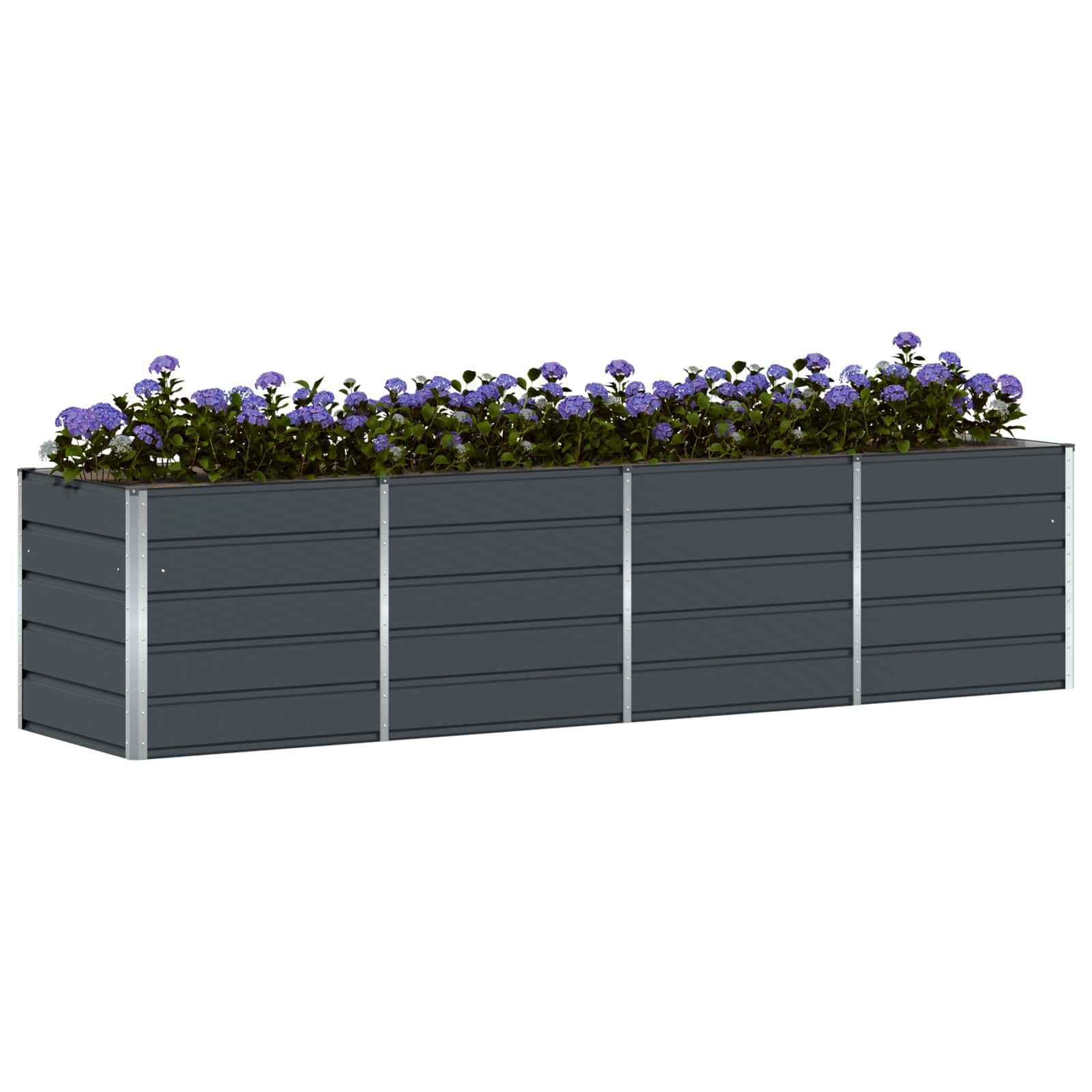 Fioriera Antracite 320 x 80 x 75 cm Acciaio