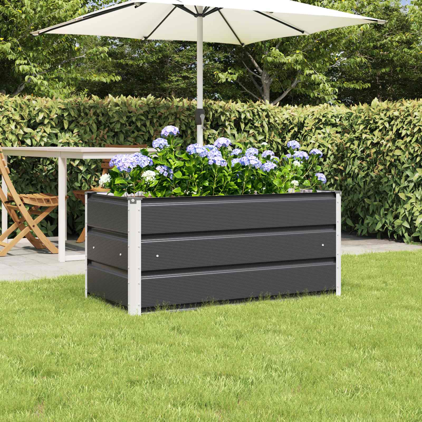 Fioriera Antracite 100 x 50 x 45 cm Acciaio zincato