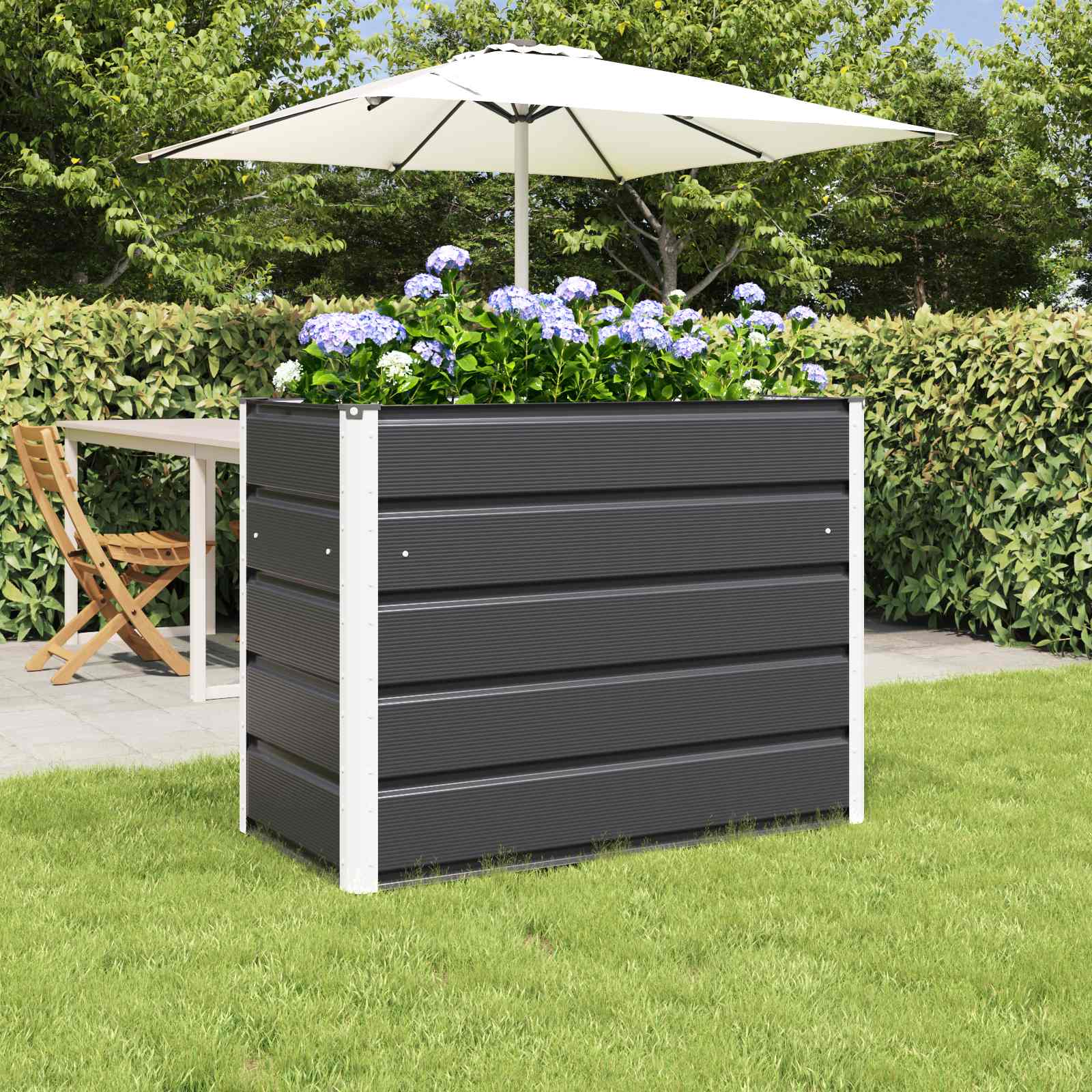 Fioriera Antracite 100 x 50 x 75 cm Acciaio zincato