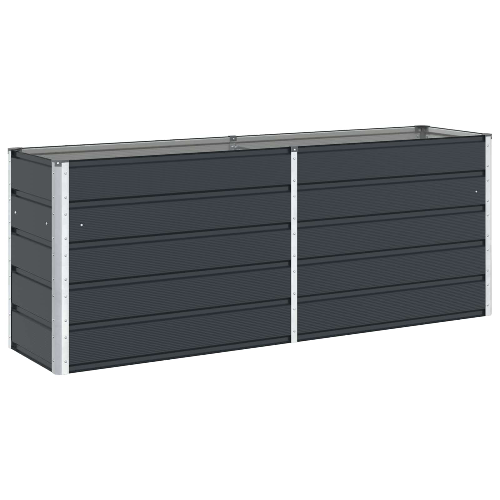 Fioriera Antracite 195 x 50 x 75 cm Acciaio zincato