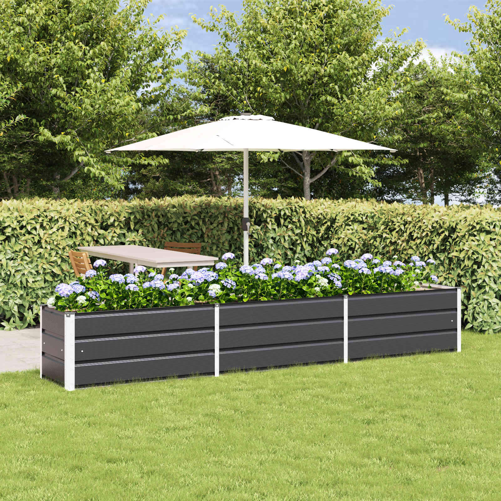 Fioriera Antracite 290 x 50 x 45 cm Acciaio zincato