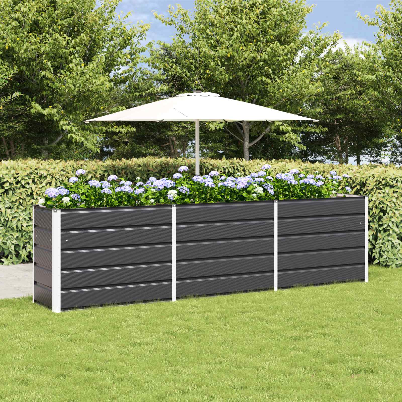 Fioriera Antracite 290 x 50 x 75 cm Acciaio zincato