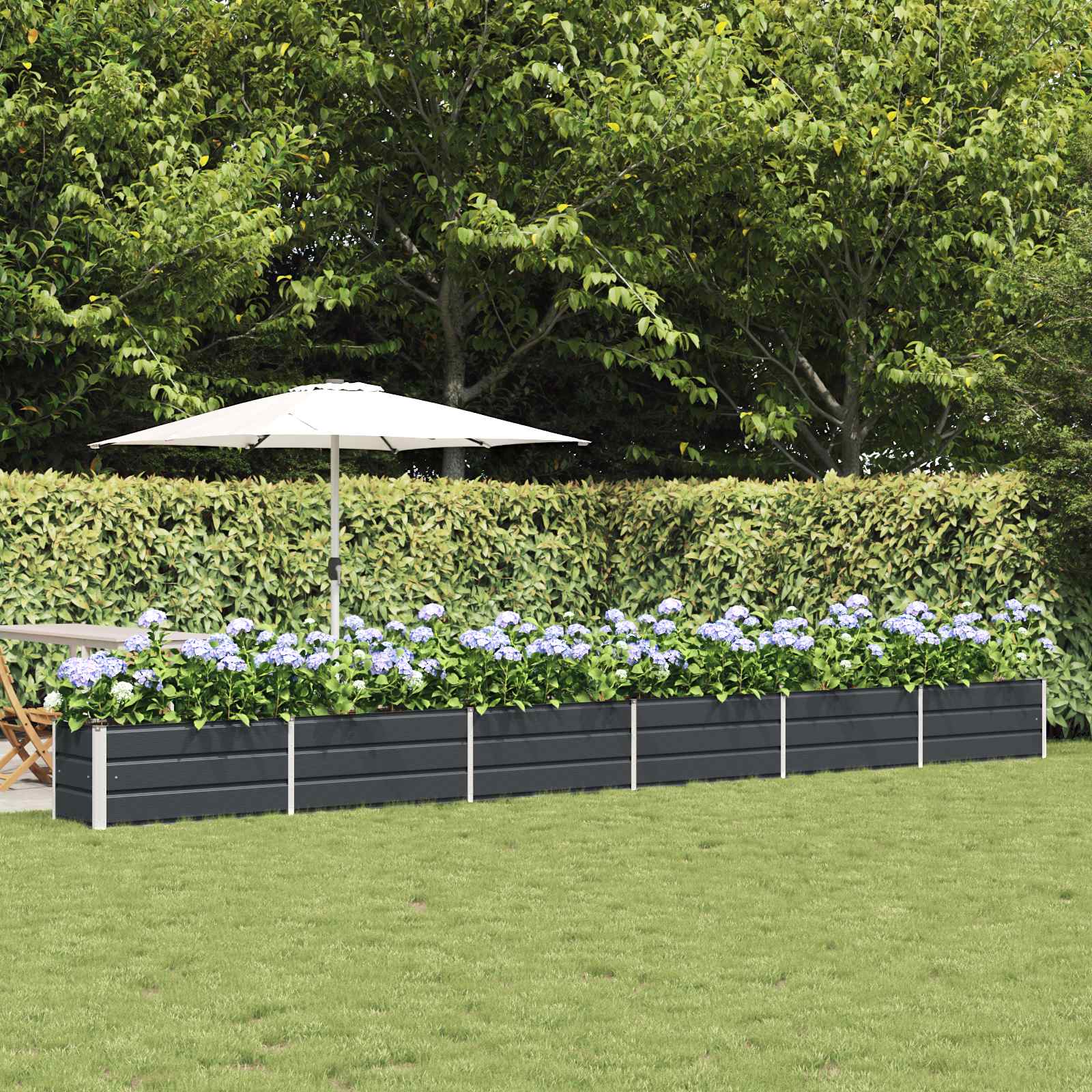 Fioriera Antracite 580 x 50 x 45 cm Acciaio zincato