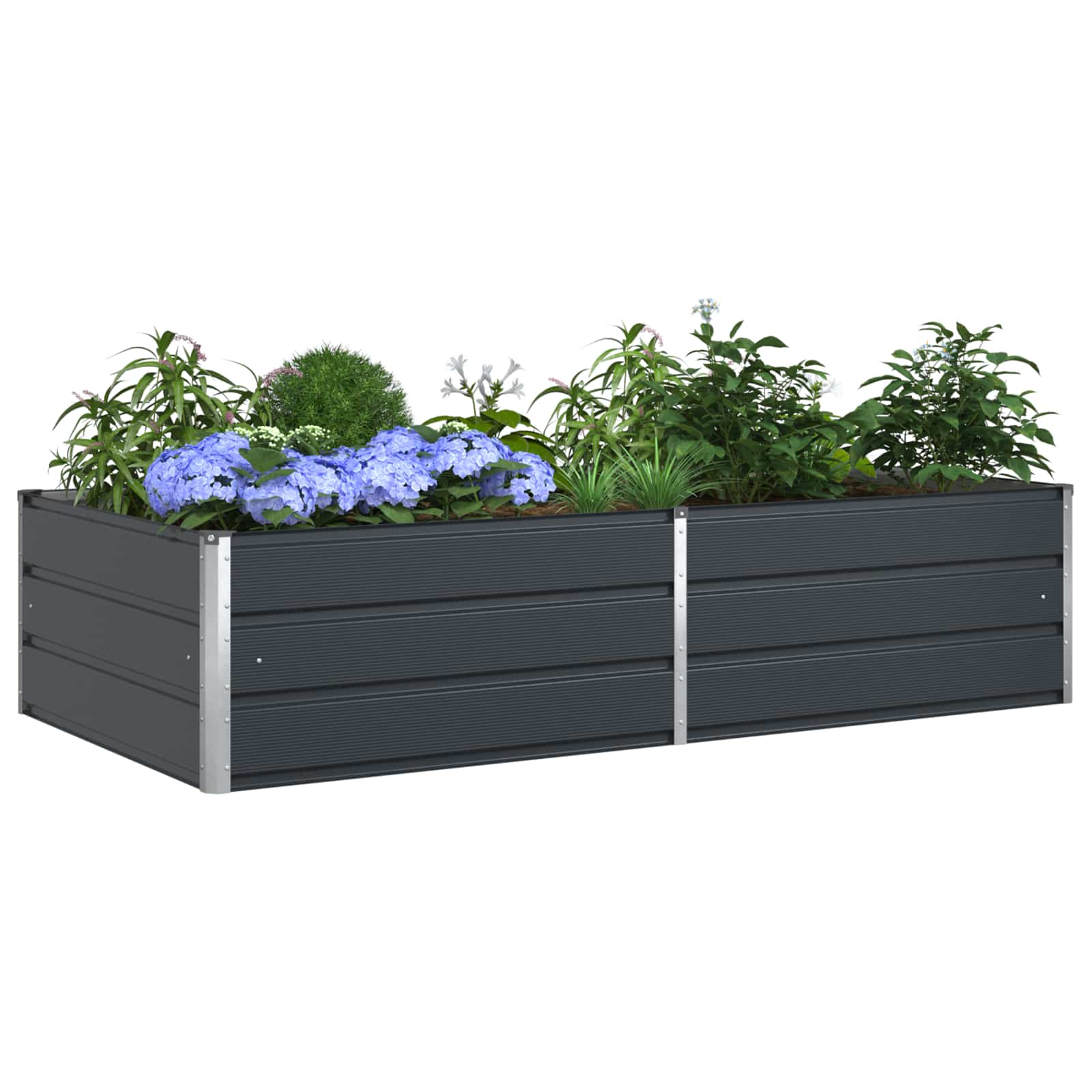 Fioriera Antracite 195 x 100 x 45 cm Acciaio zincato