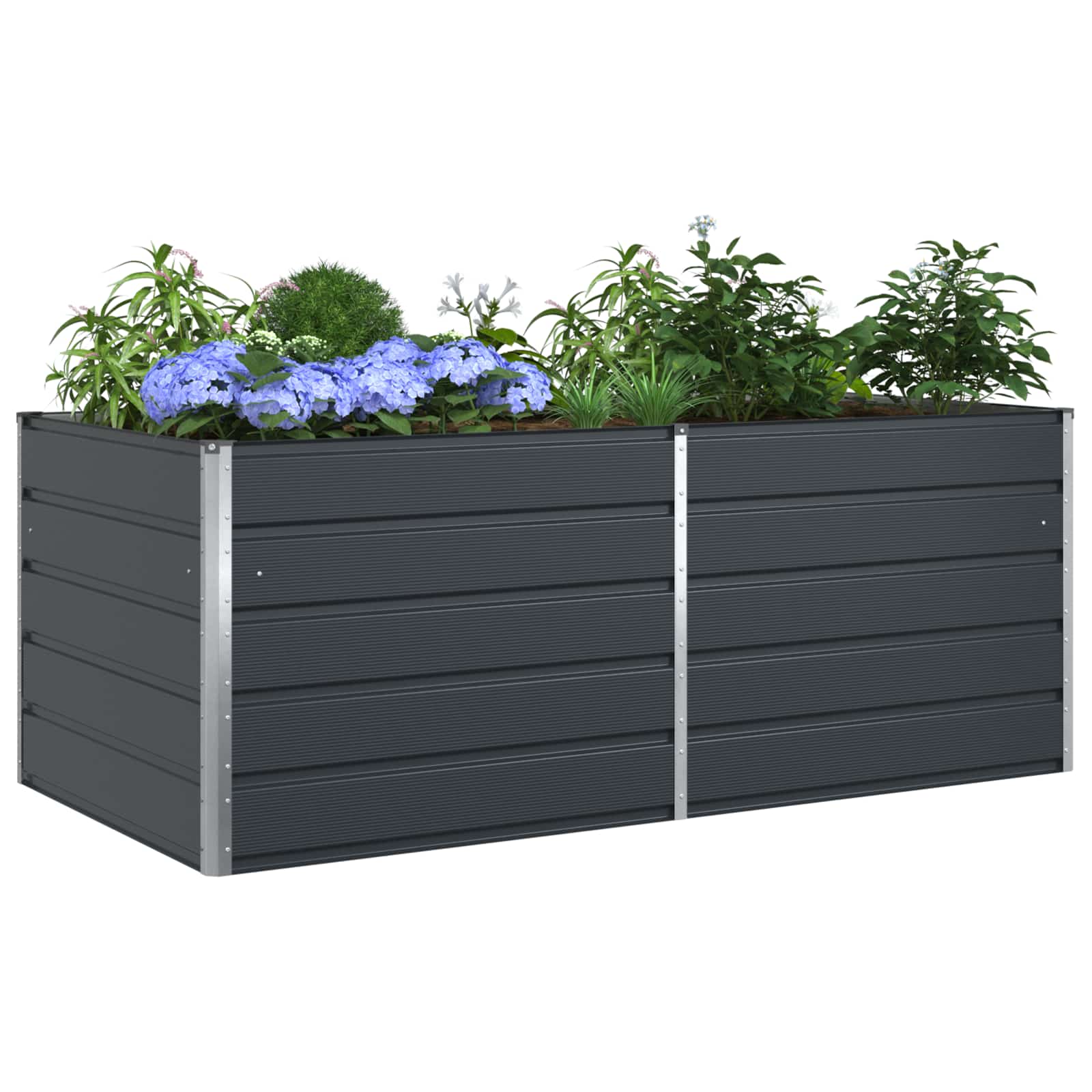 Fioriera Antracite 195 x 100 x 75 cm Acciaio zincato