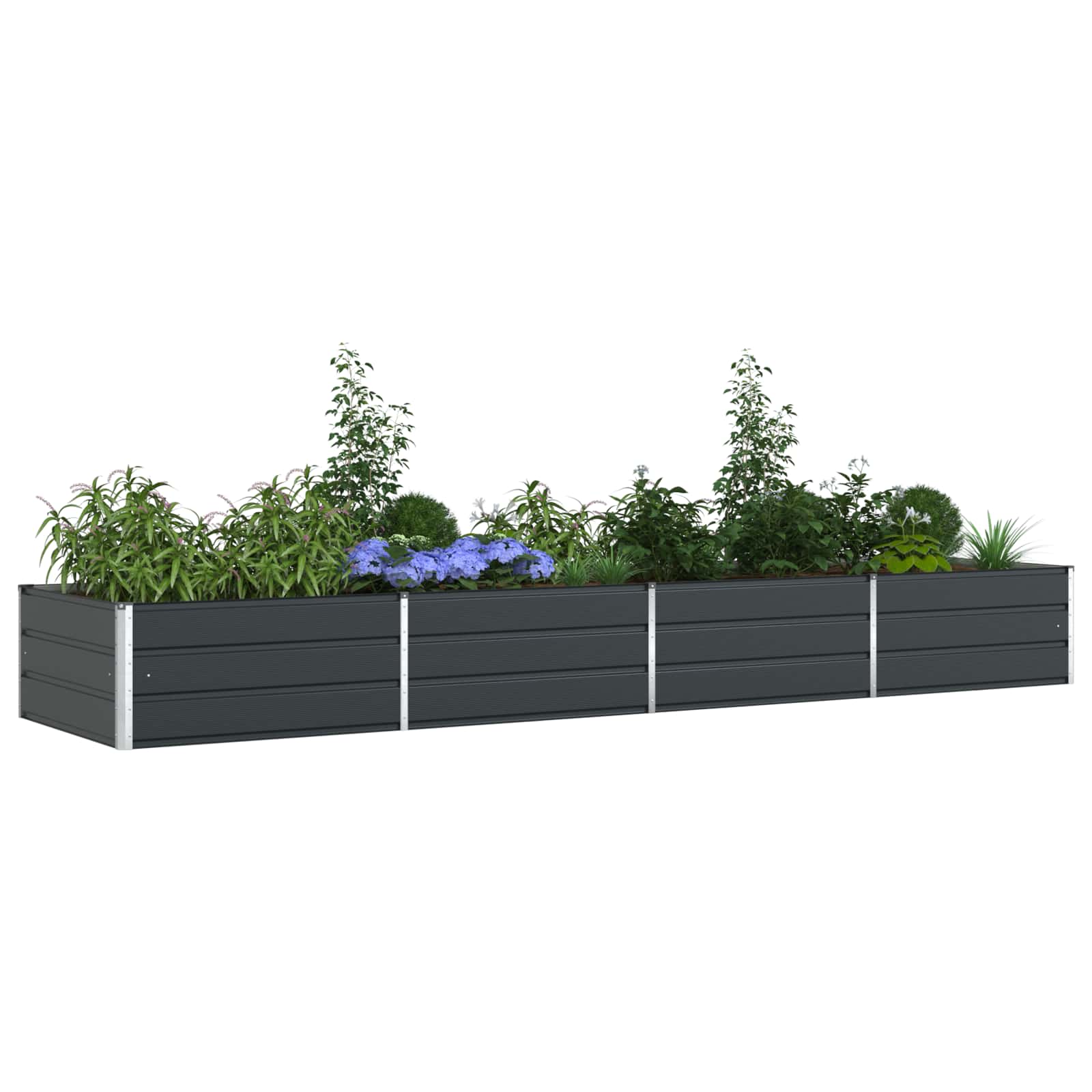 Fioriera Antracite 385 x 100 x 45 cm Acciaio zincato