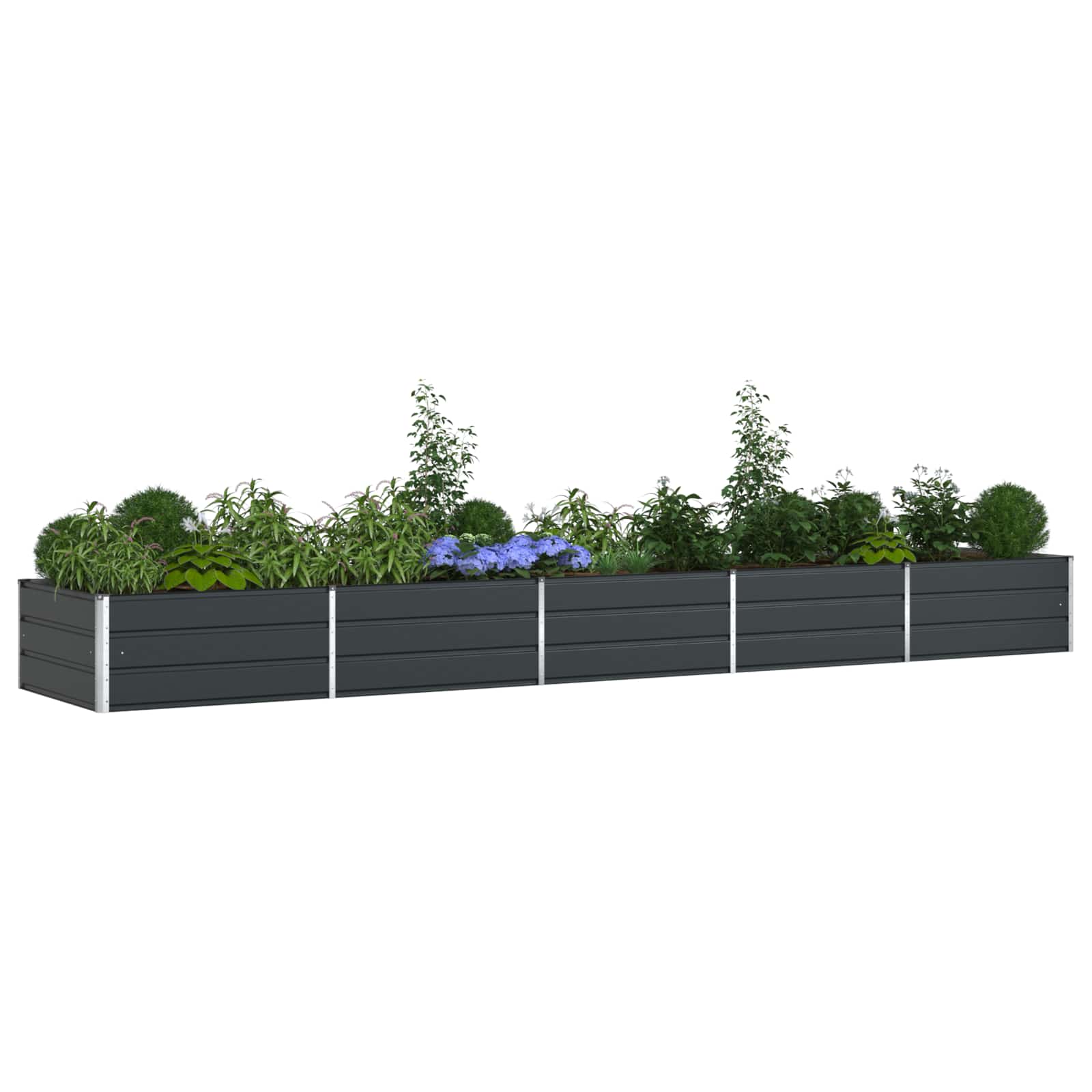 Fioriera Antracite 480 x 100 x 45 cm Acciaio zincato